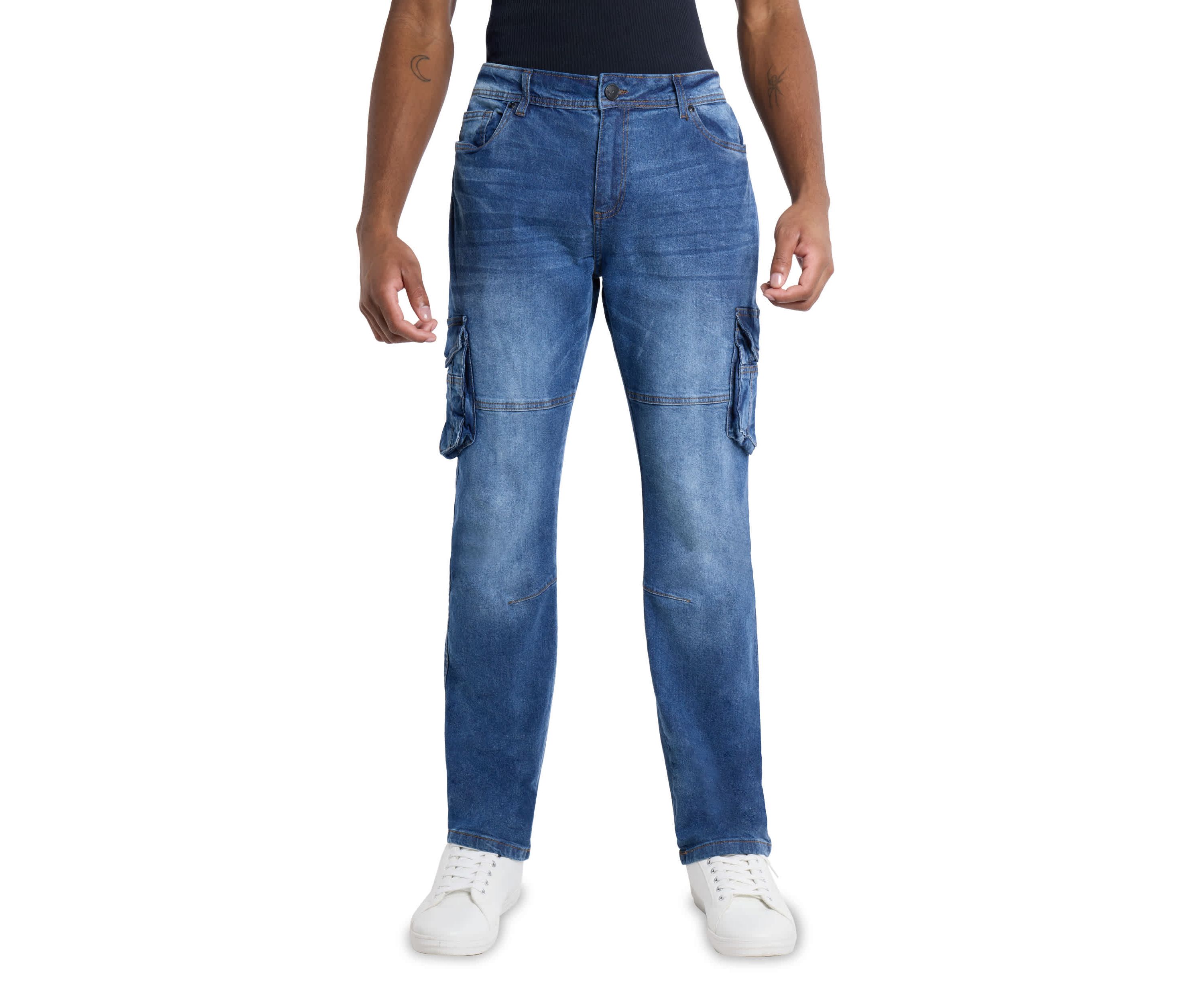 Mens Slim Fit Cargo Jeans