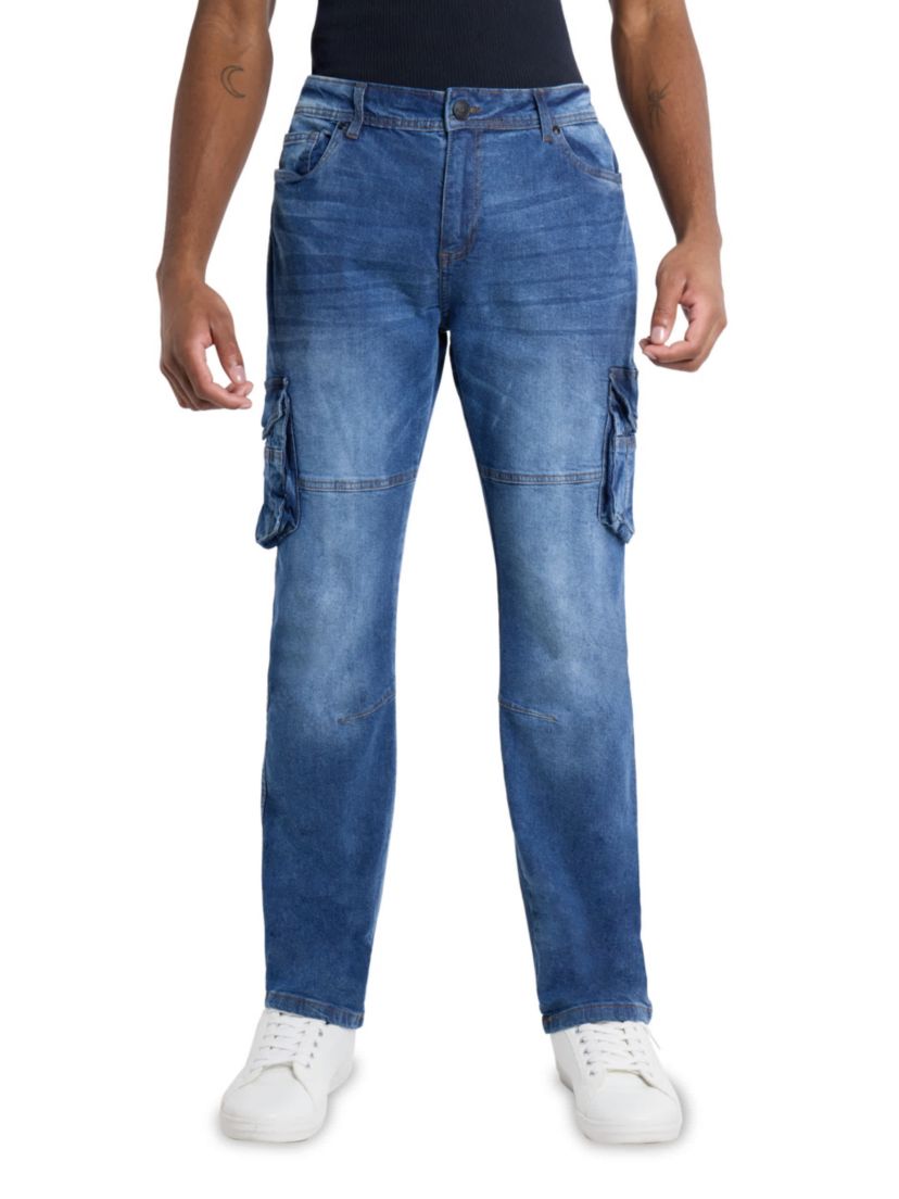 Mens Slim Fit Cargo Jeans