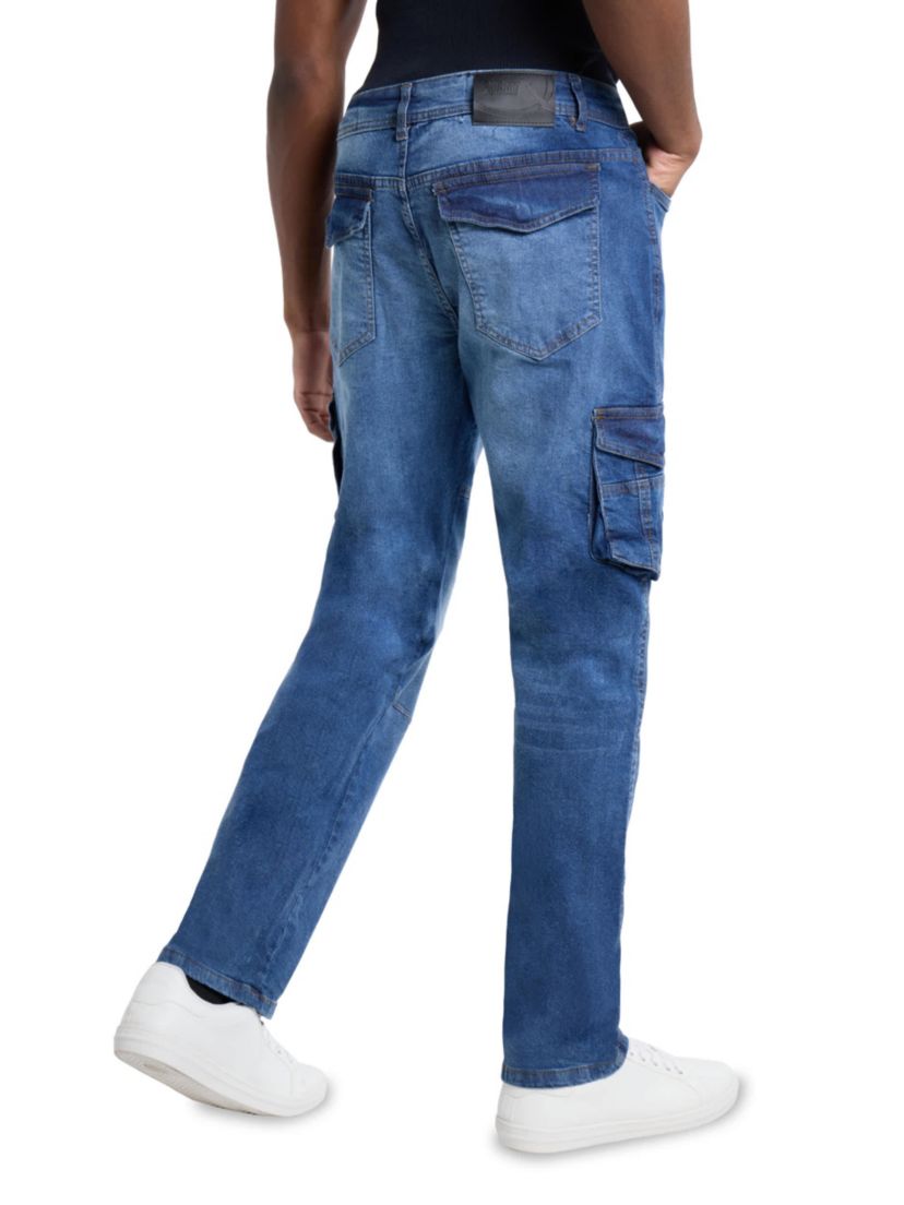 Mens Slim Fit Cargo Jeans