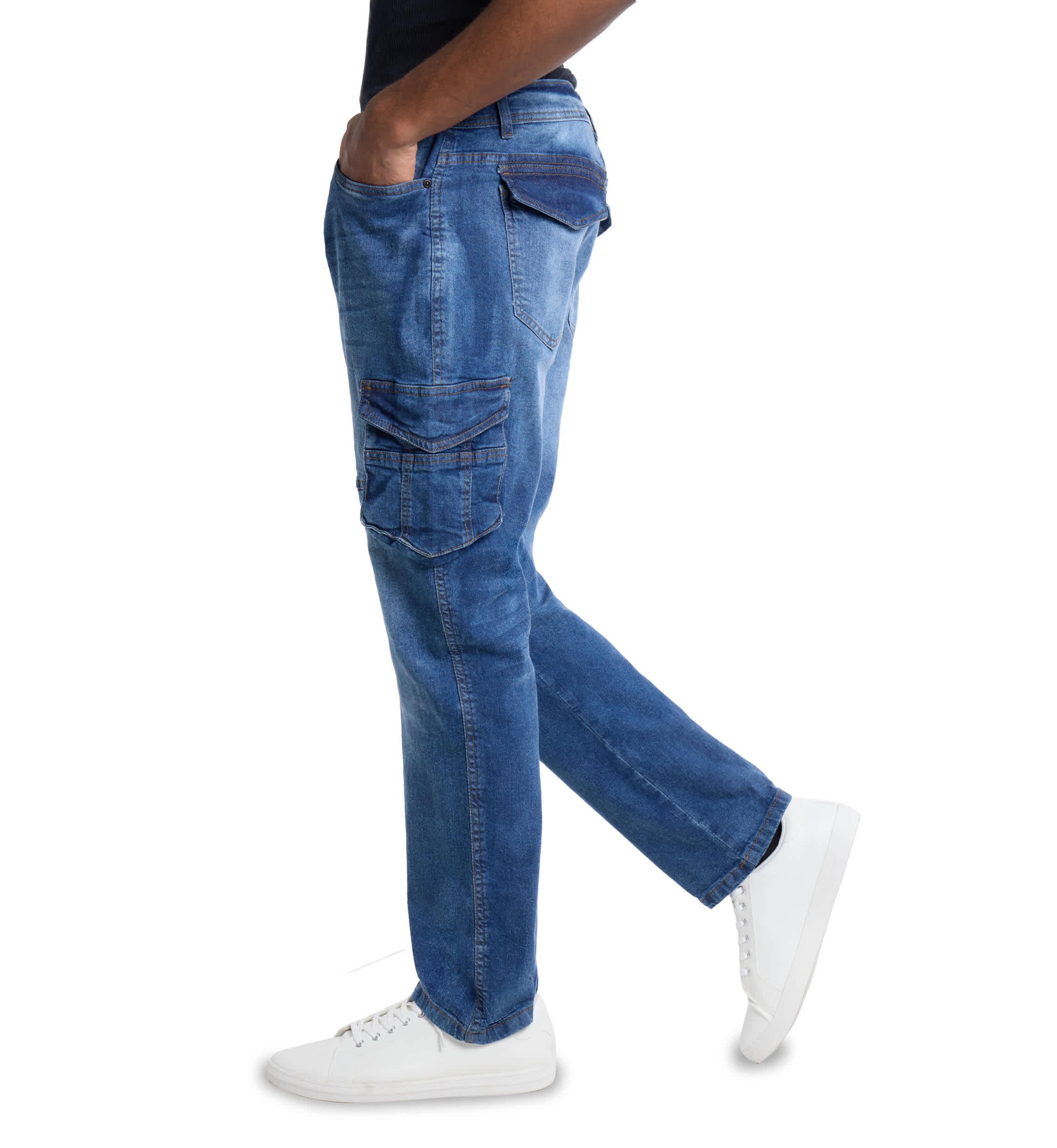 Mens Slim Fit Cargo Jeans