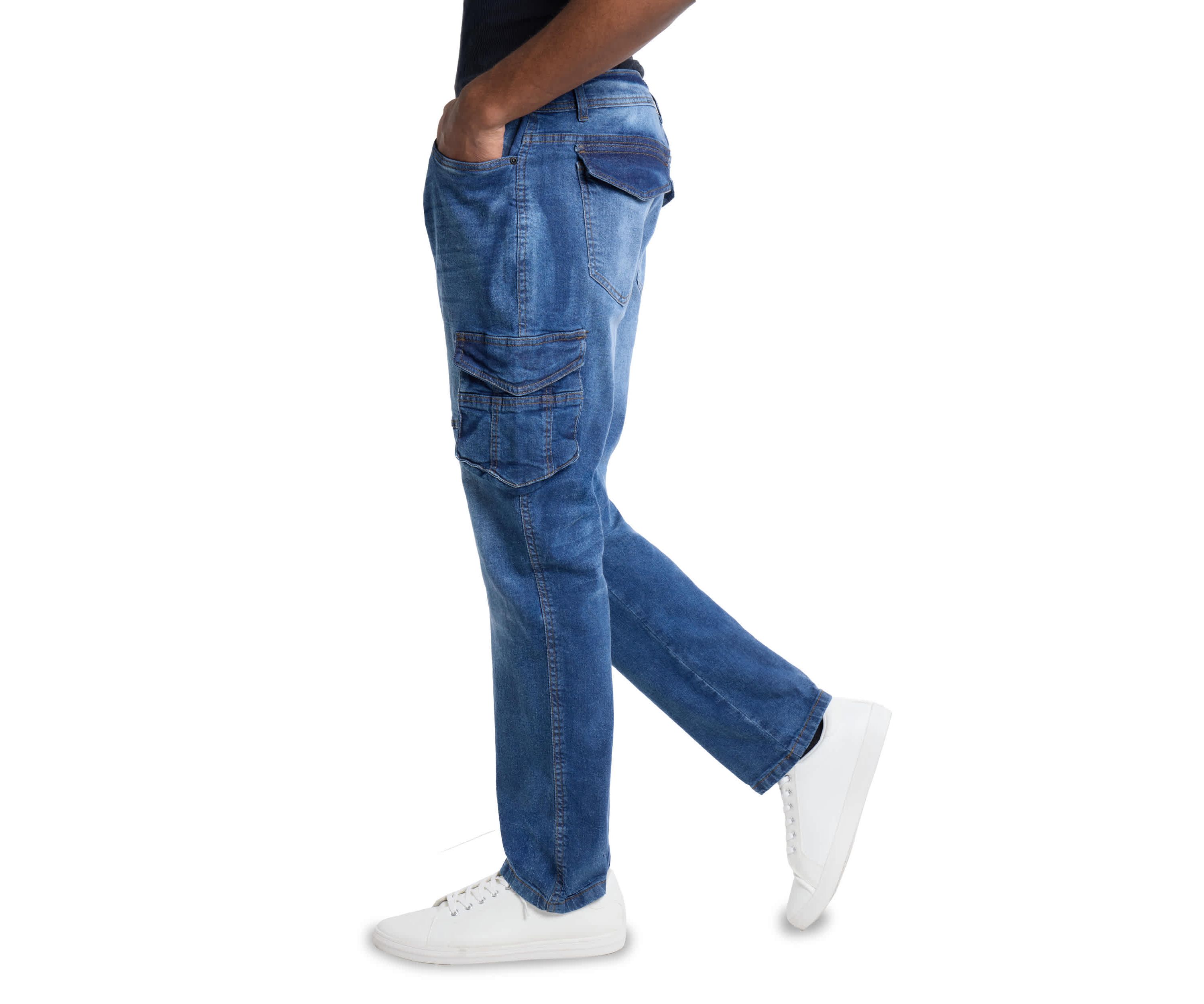 Mens Slim Fit Cargo Jeans