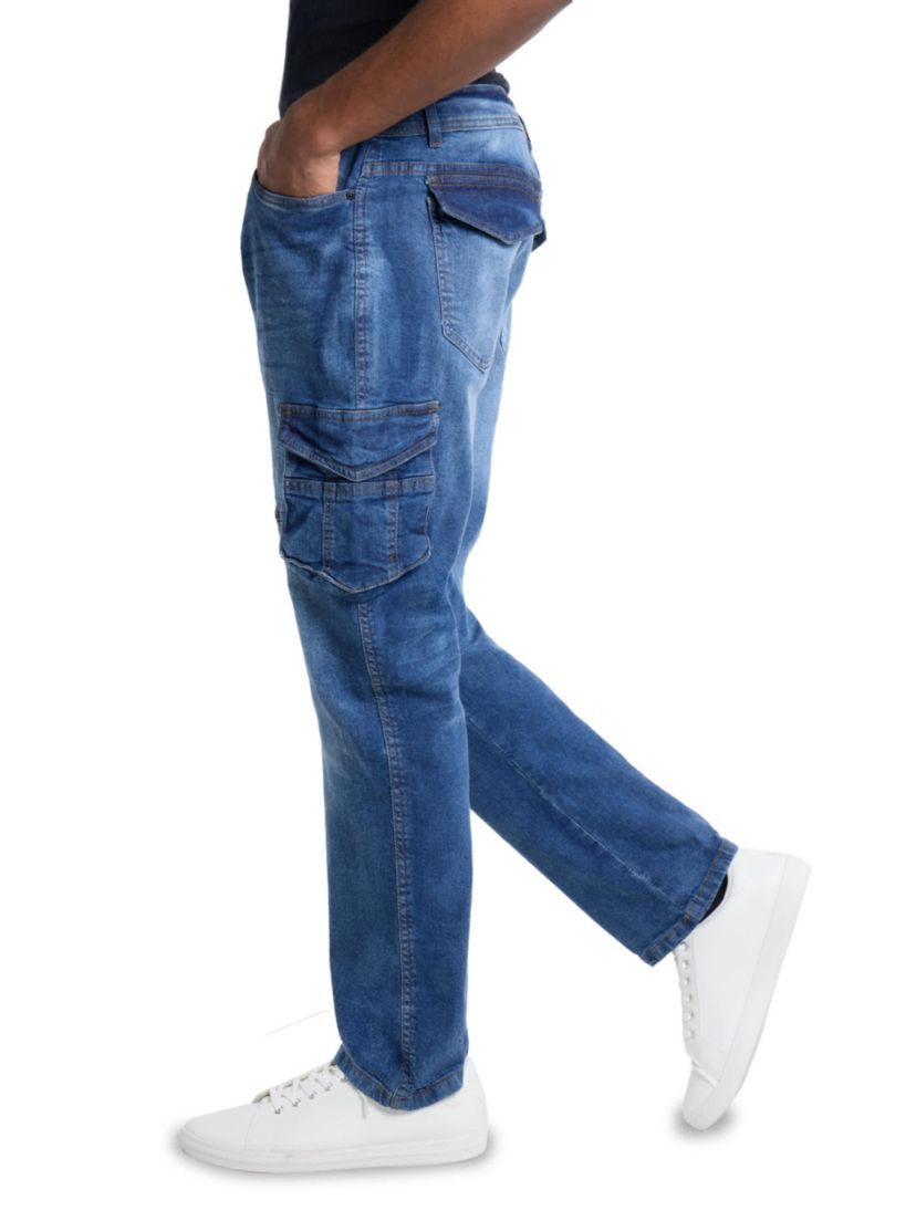 Mens Slim Fit Cargo Jeans