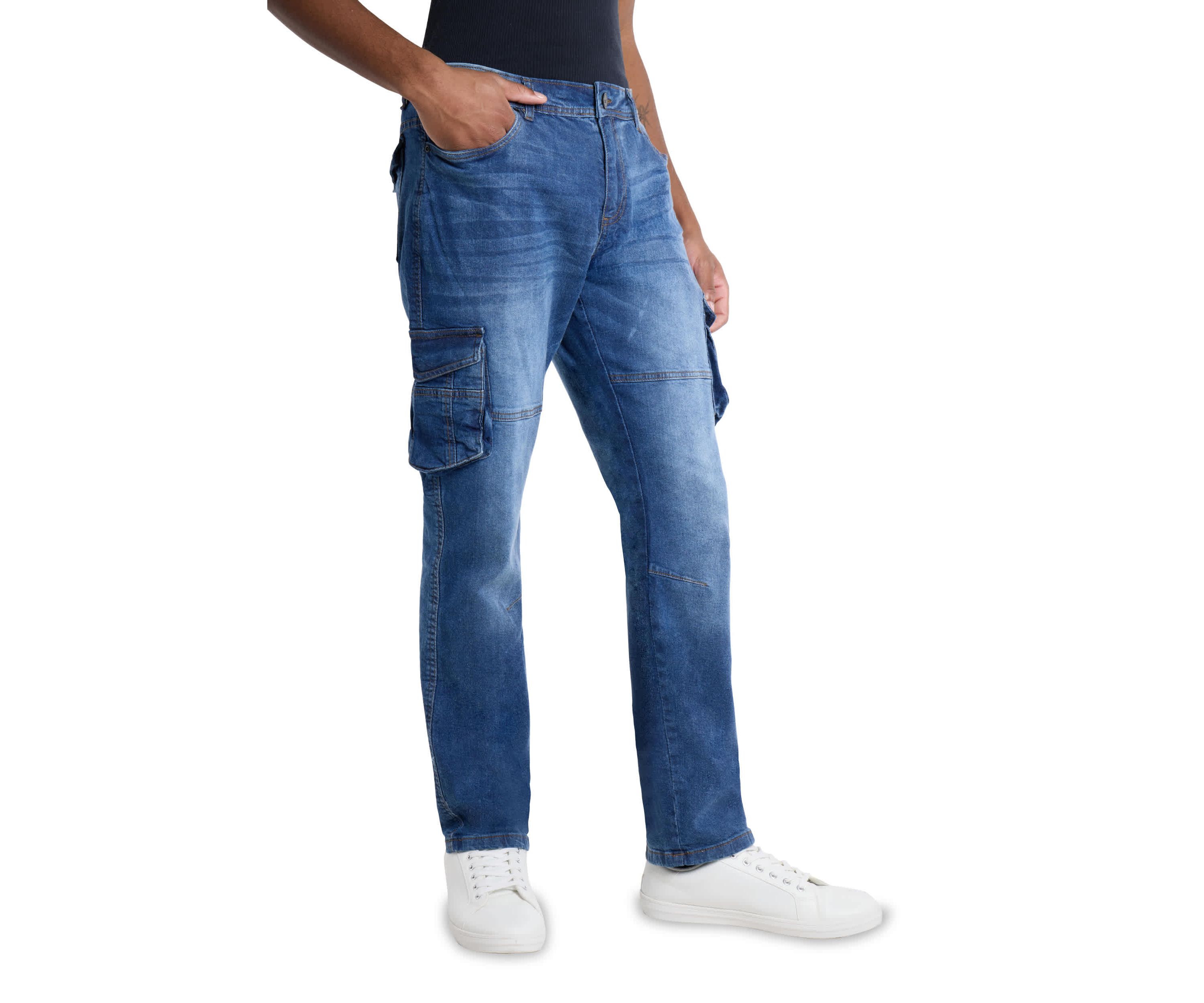 Mens Slim Fit Cargo Jeans