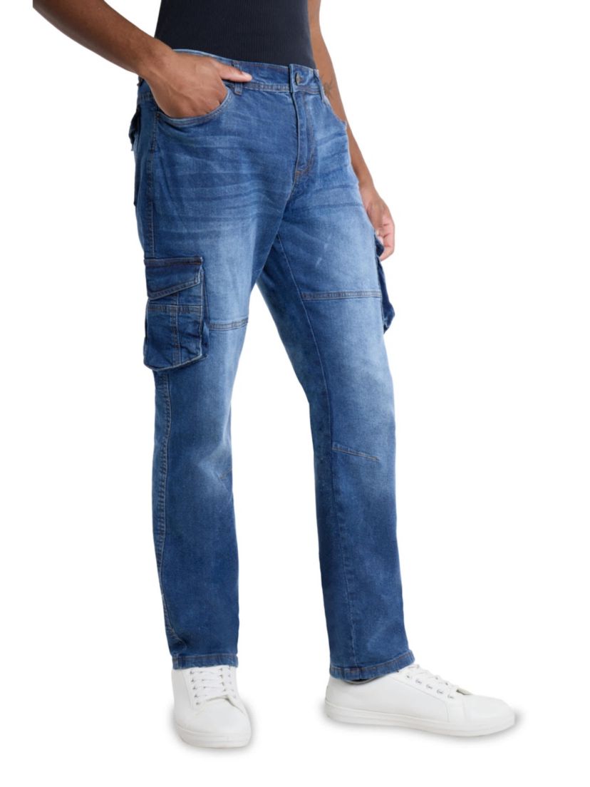 Mens Slim Fit Cargo Jeans