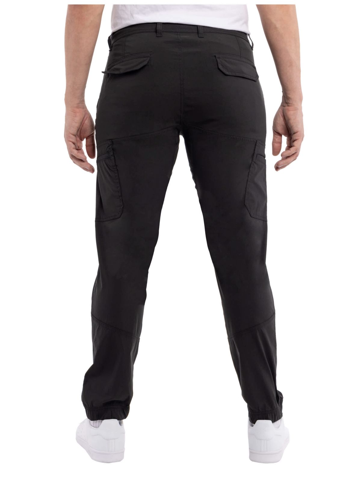Mens Nylon Flat Waist Jogger Cargo Pants
