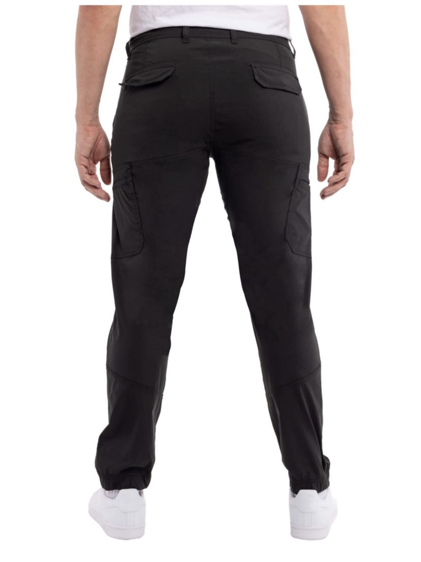 Mens Nylon Flat Waist Jogger Cargo Pants