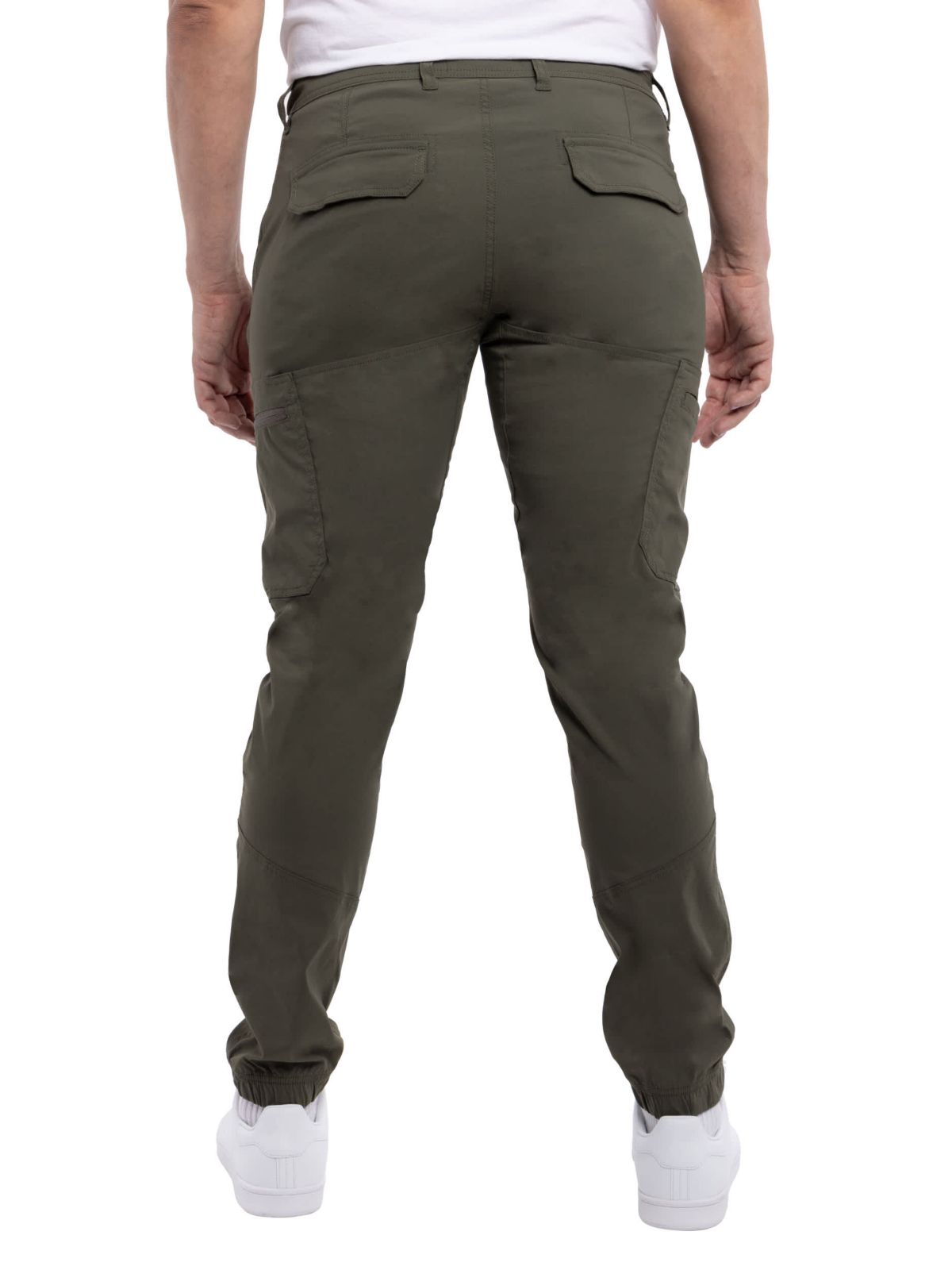 Mens Nylon Flat Waist Jogger Cargo Pants