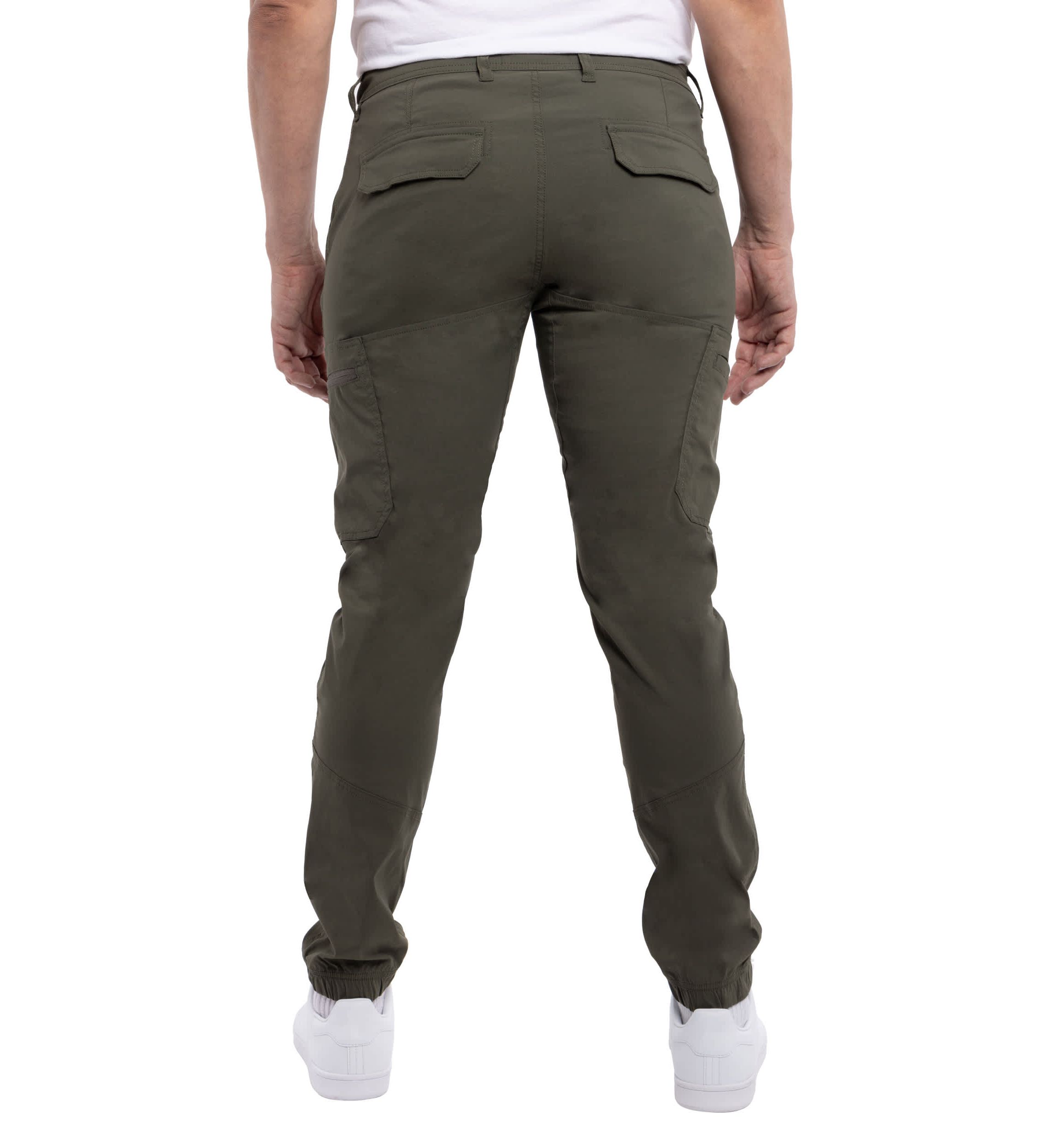 Mens Nylon Flat Waist Jogger Cargo Pants