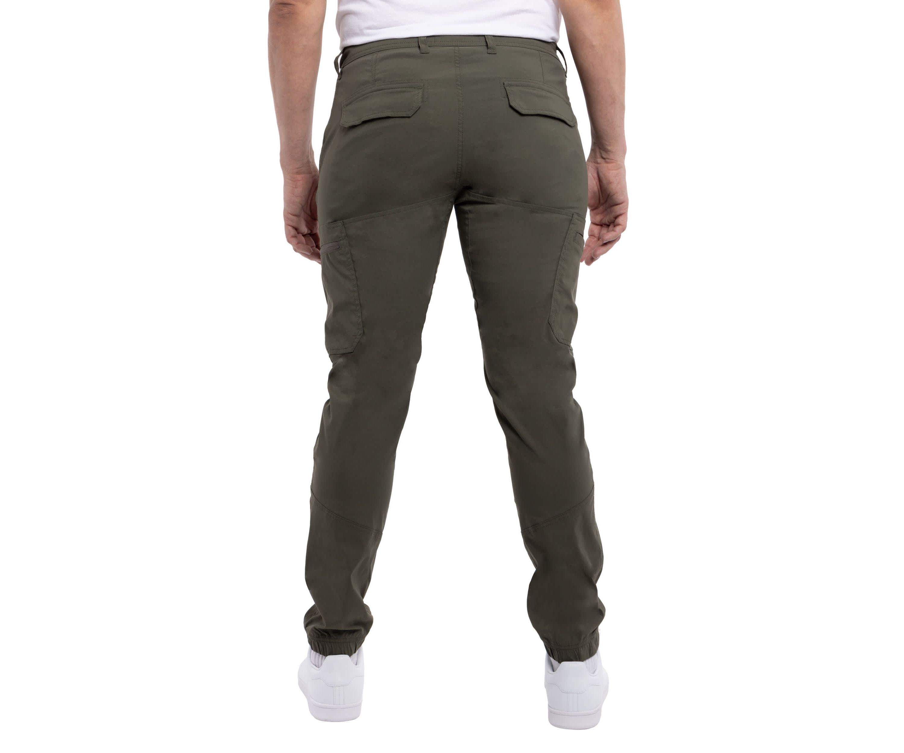Mens Nylon Flat Waist Jogger Cargo Pants