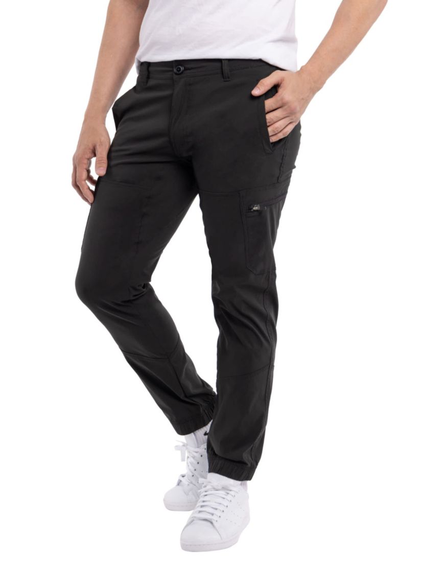 Mens Nylon Flat Waist Jogger Cargo Pants