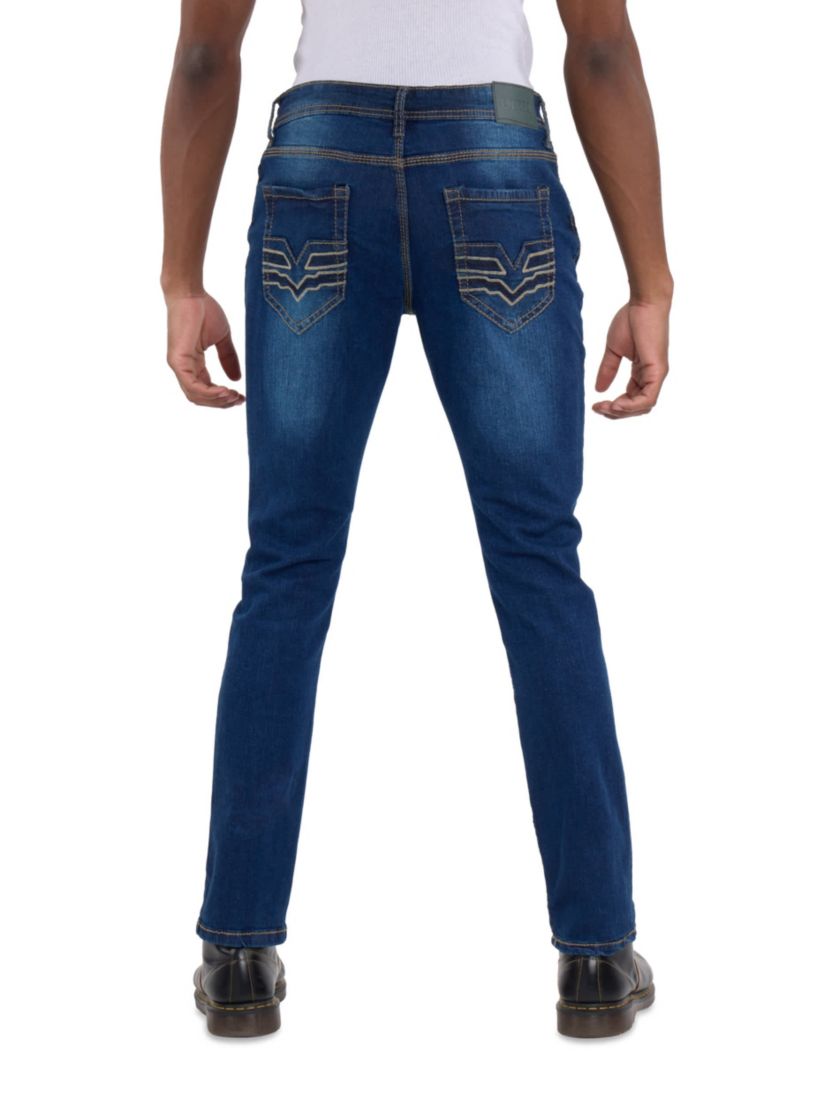 Mens Modern Fit Saddle Stitch Jeans