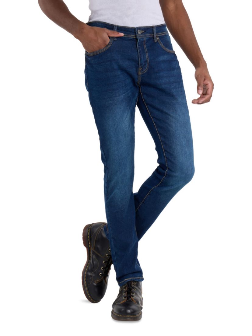 Mens Modern Fit Saddle Stitch Jeans