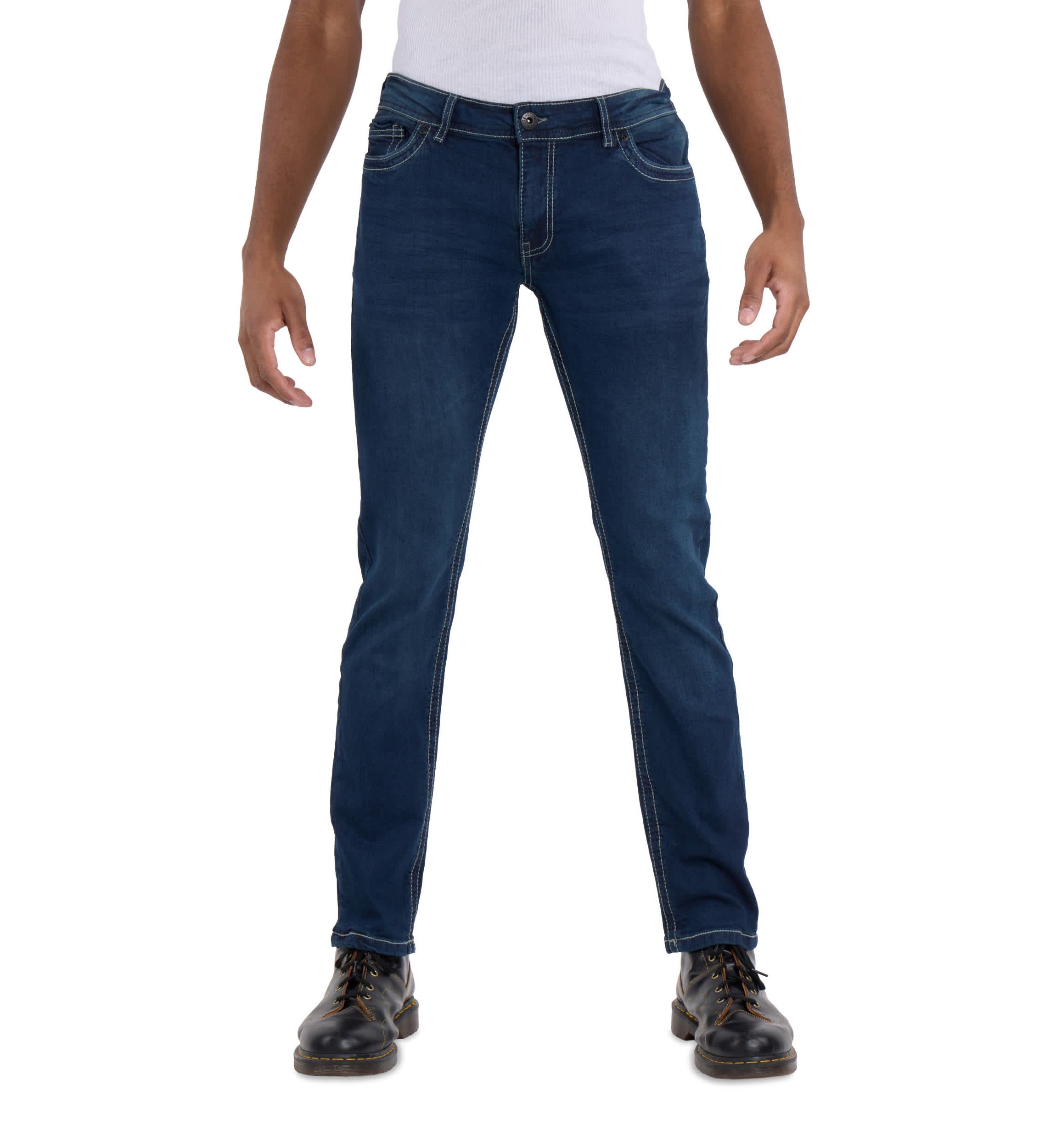 Mens Modern Fit Saddle Stitch Jeans