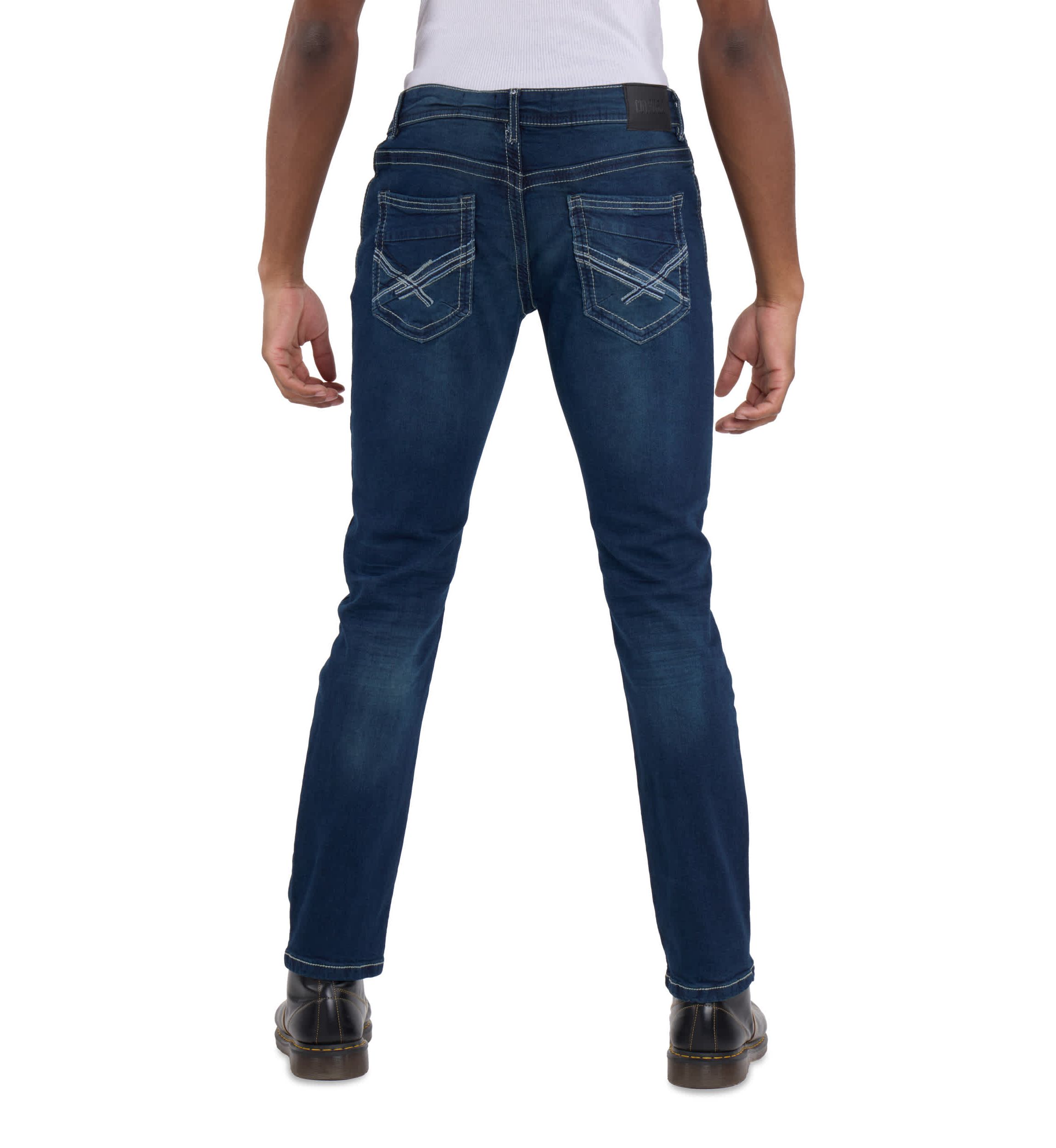 Mens Modern Fit Saddle Stitch Jeans