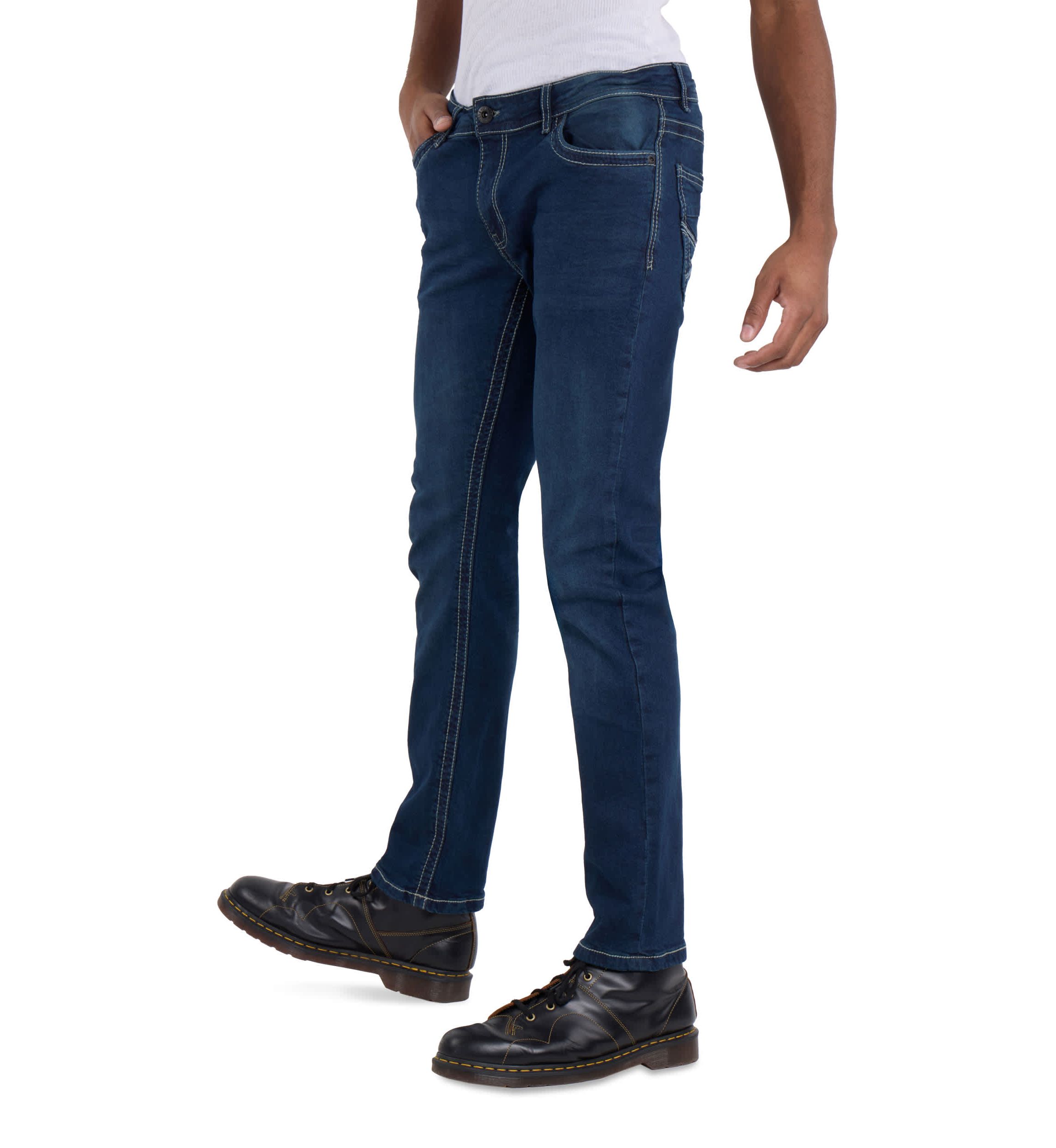 Mens Modern Fit Saddle Stitch Jeans