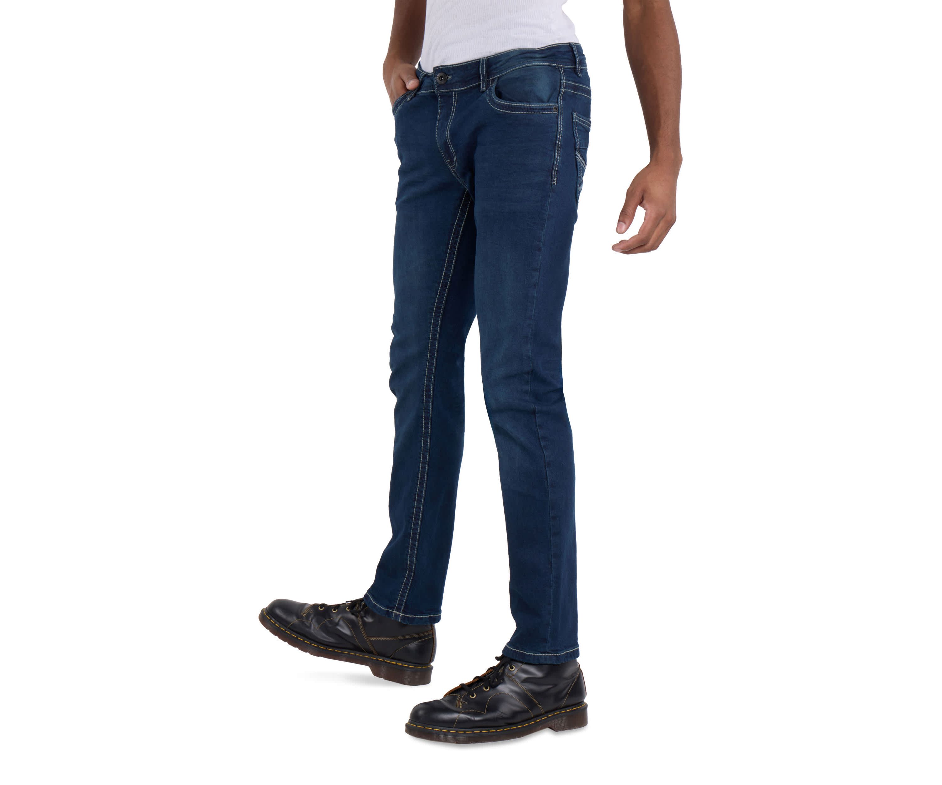 Mens Modern Fit Saddle Stitch Jeans