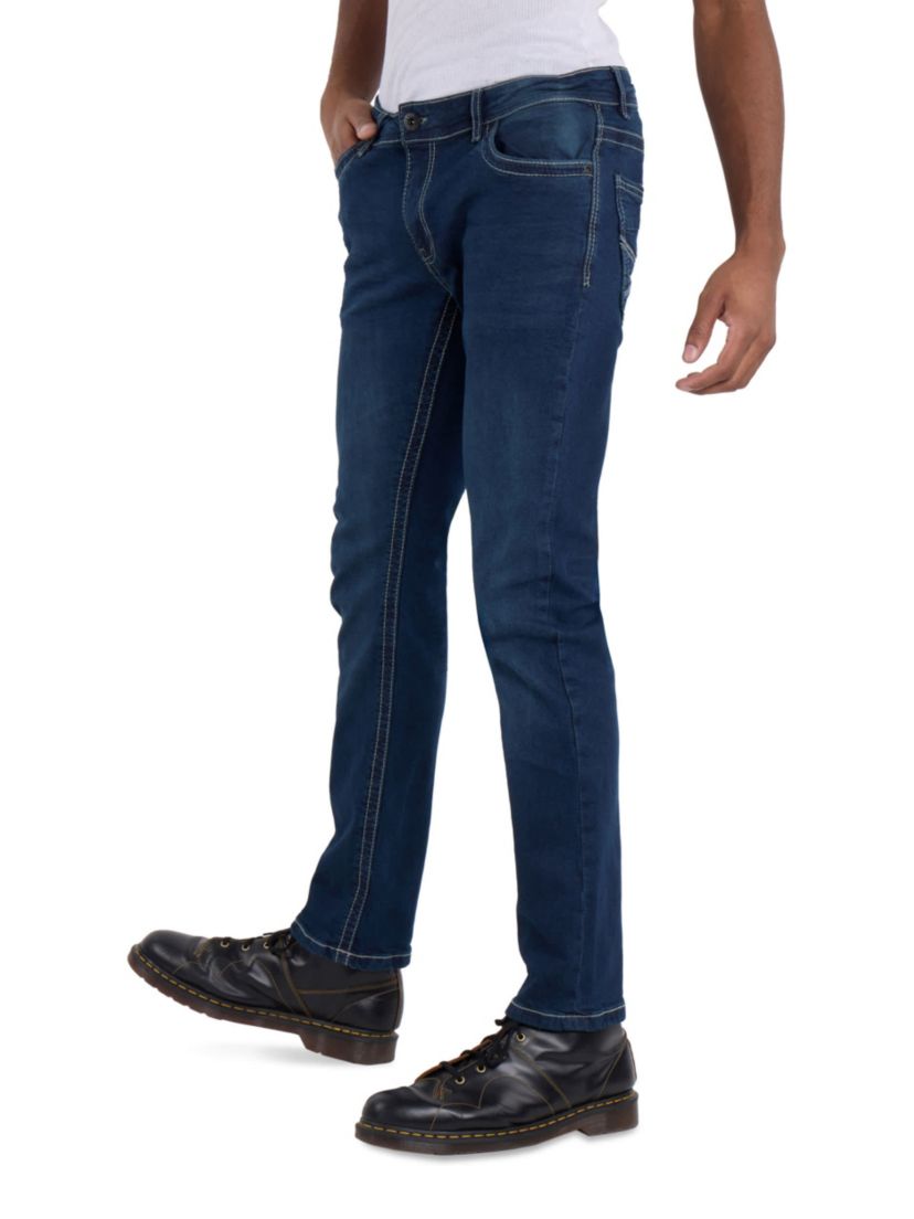 Mens Modern Fit Saddle Stitch Jeans
