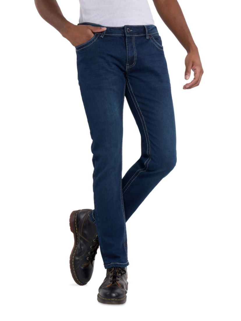 Mens Modern Fit Saddle Stitch Jeans