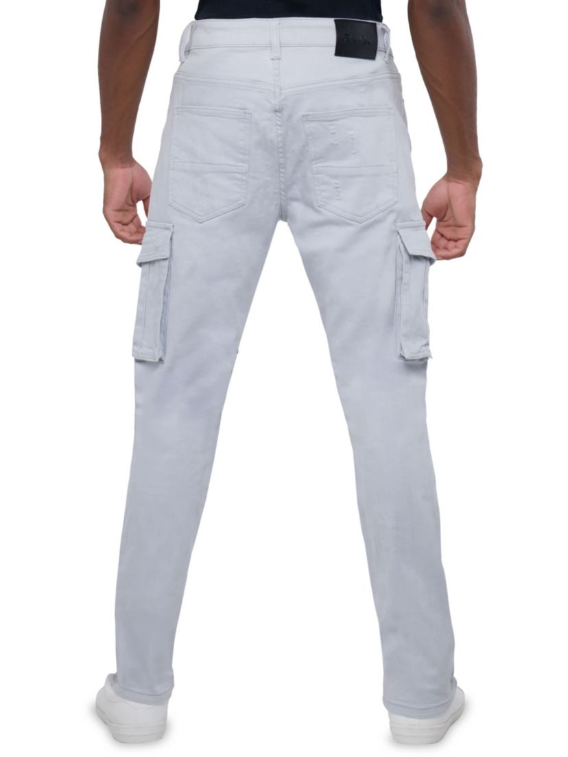 Mens Rip And Repair Cargo Pocket Jeans
