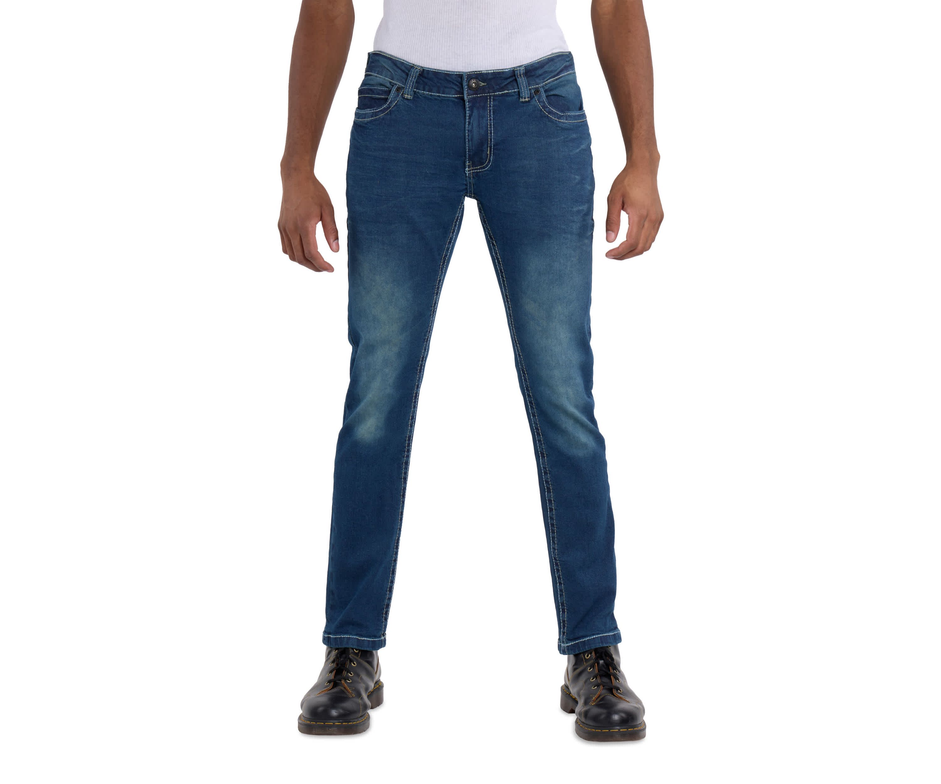 Mens Modern Fit Saddle Stitch Jeans
