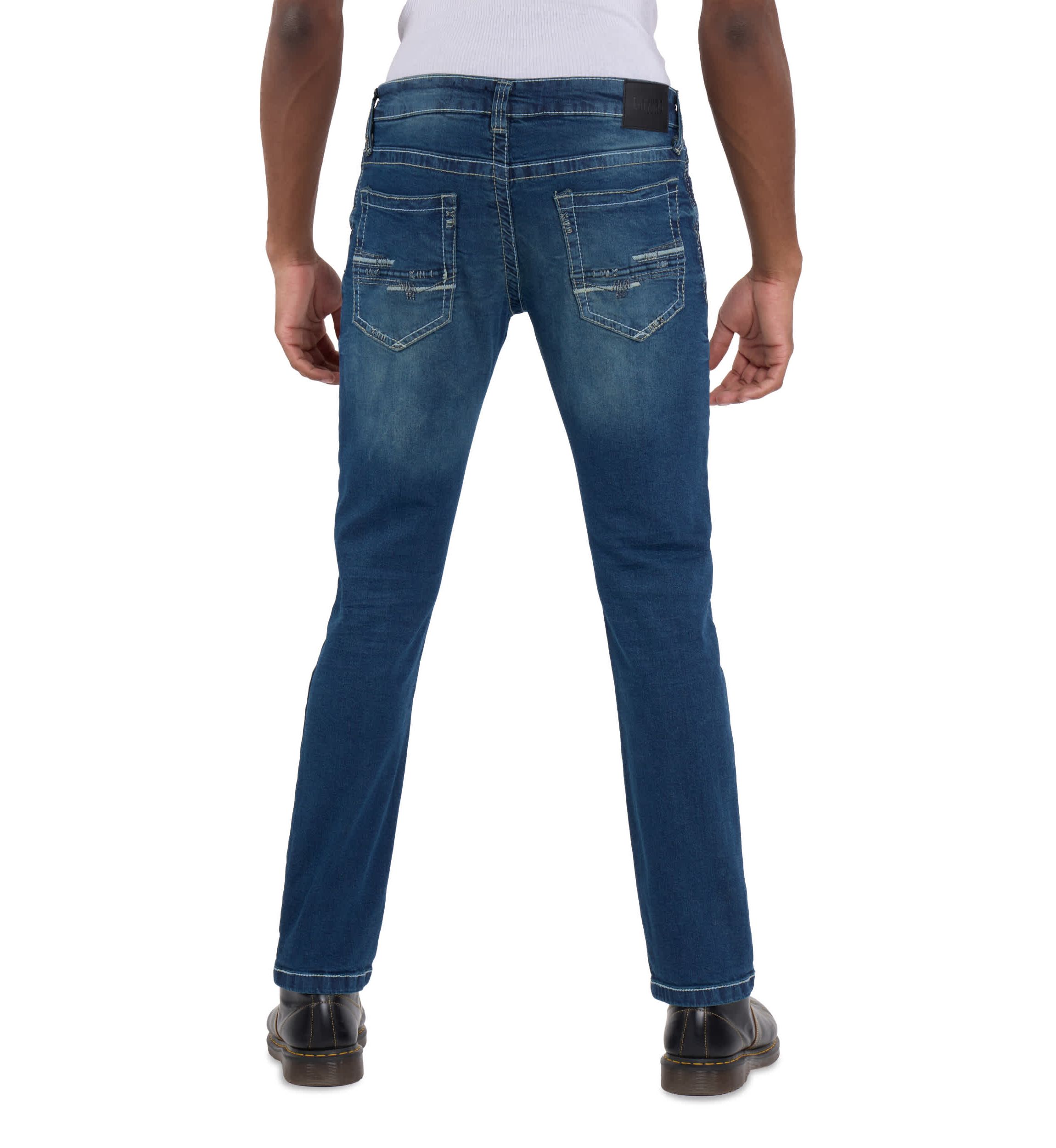Mens Modern Fit Saddle Stitch Jeans