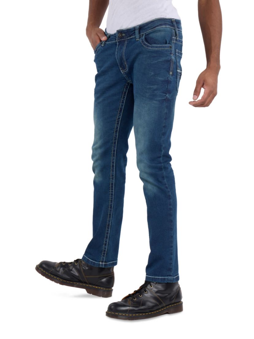 Mens Modern Fit Saddle Stitch Jeans