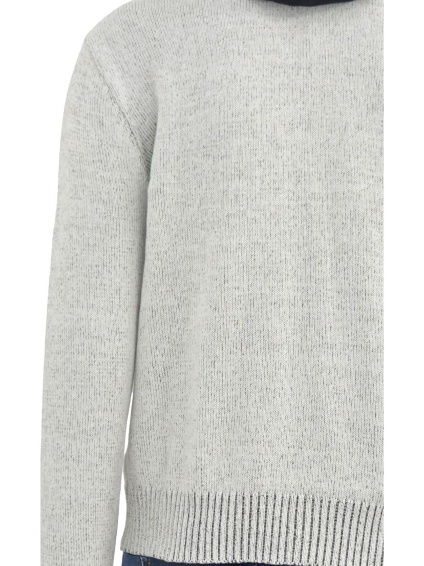 Mens Full-Zip Sweater Jacket With Fluffy Fleece Lined Hood