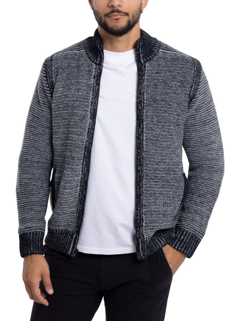 Mens Full-Zip High Neck Sweater Jacket
