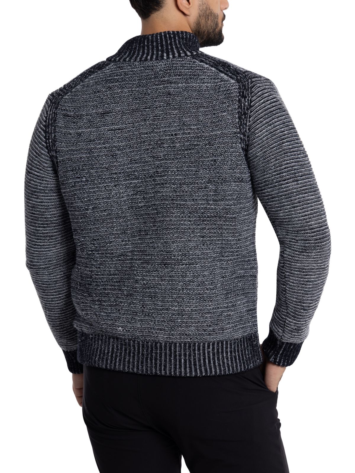 Mens Full-Zip High Neck Sweater Jacket