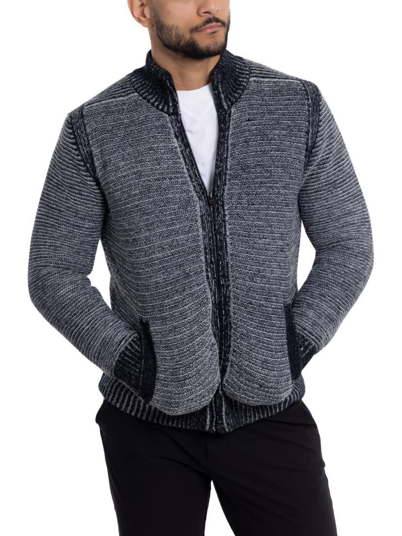 Mens Full-Zip High Neck Sweater Jacket