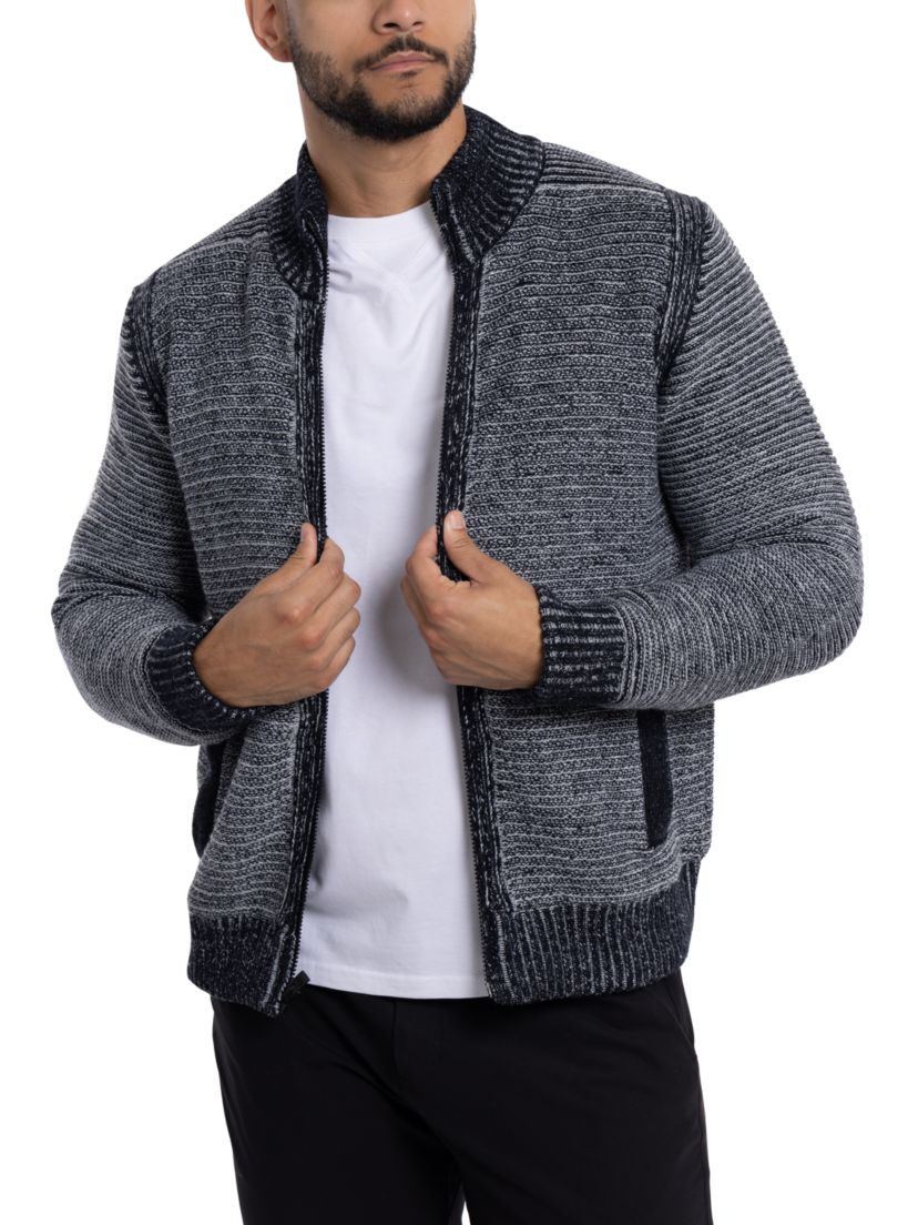 Mens Full-Zip High Neck Sweater Jacket