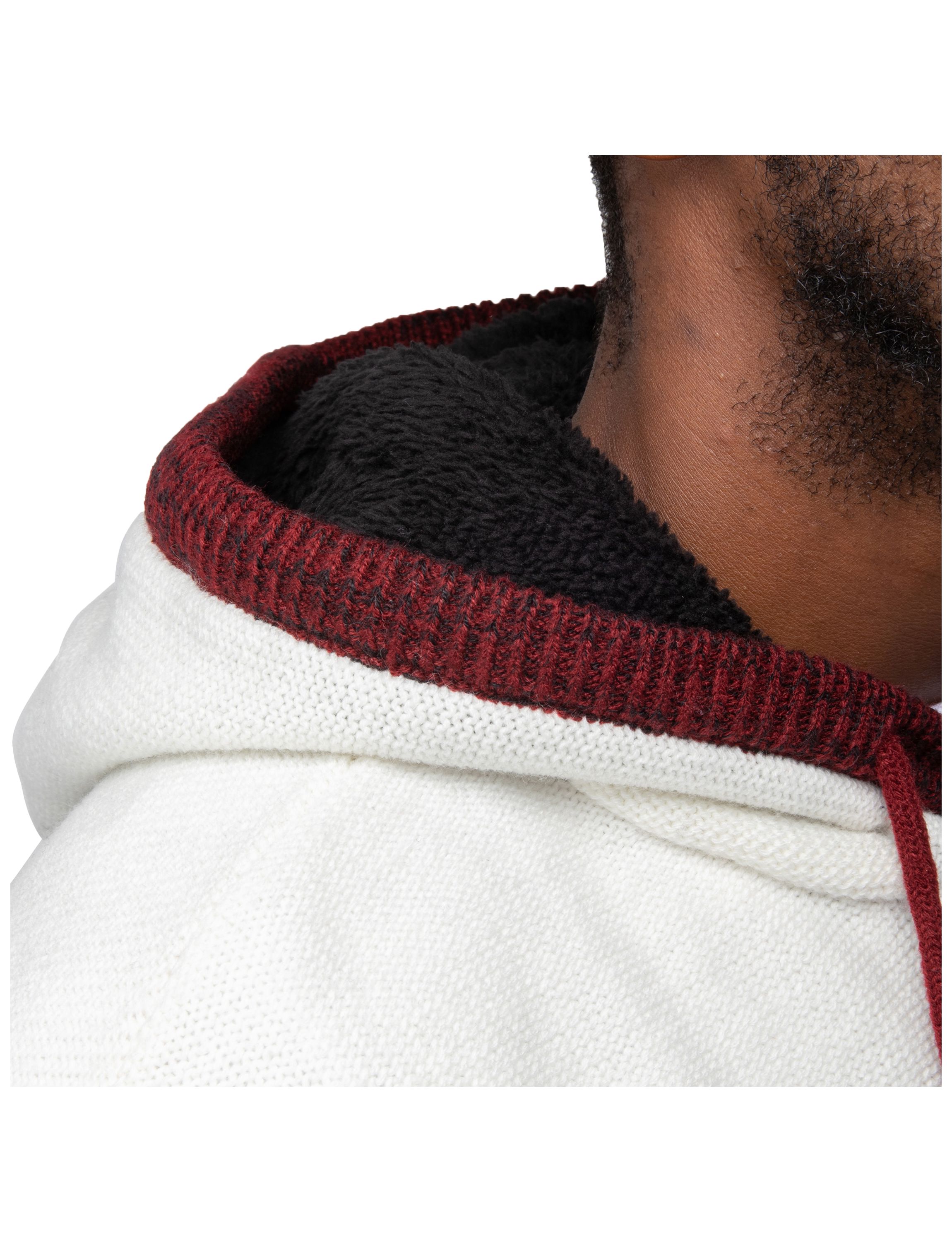 Mens Colorblocked Pattern Hooded Sweater