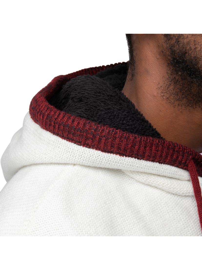 Mens Colorblocked Pattern Hooded Sweater