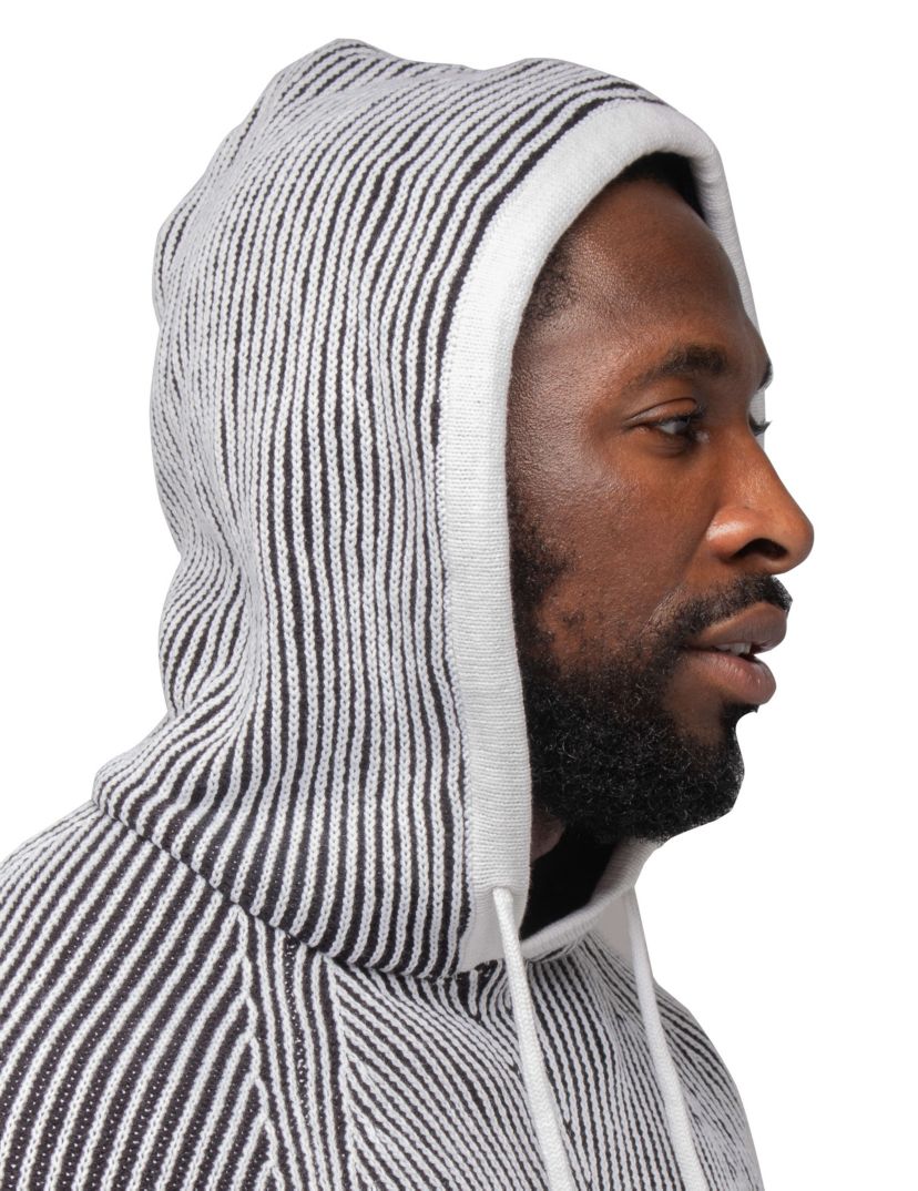 Mens Color Blocked Hooded Sweater