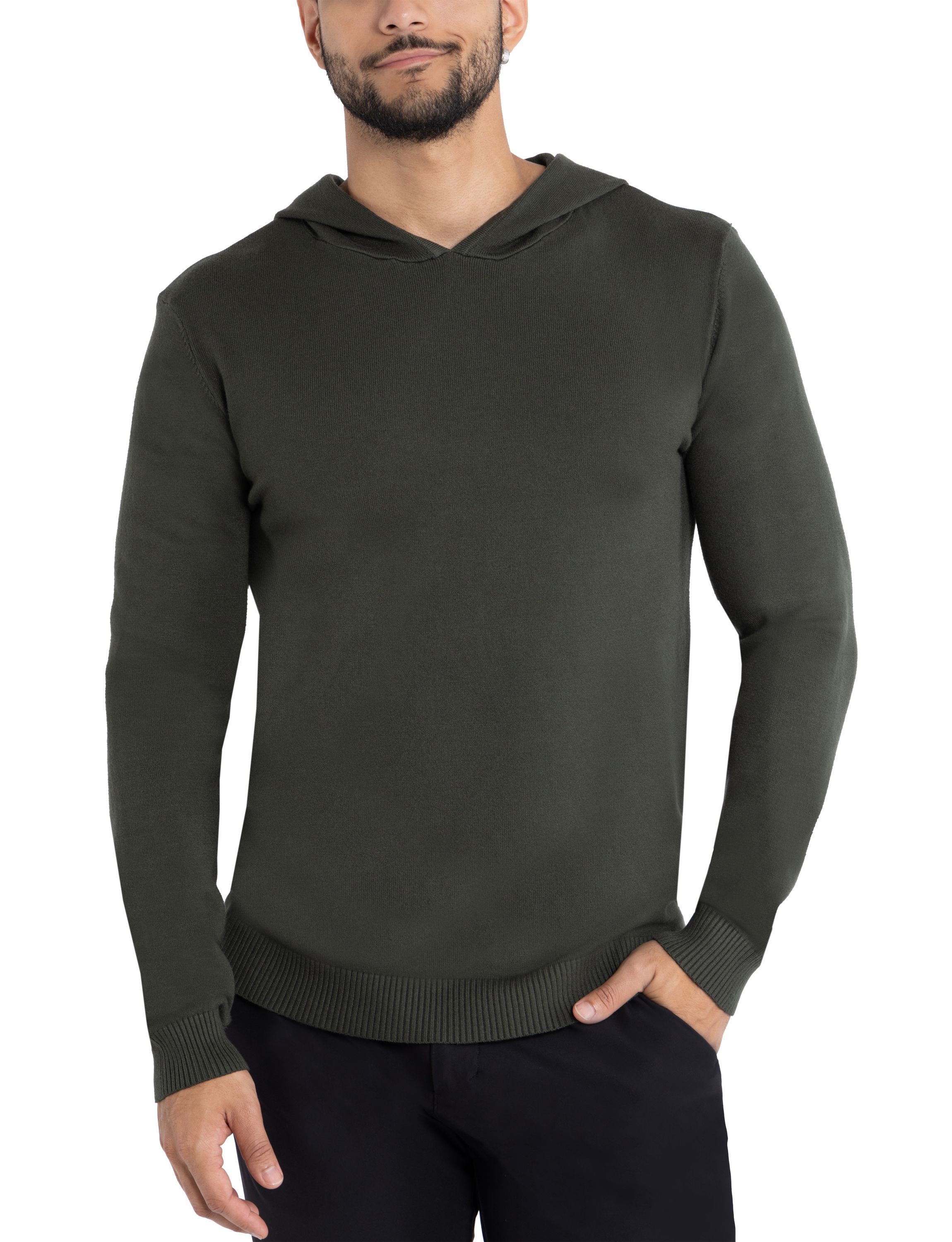 Mens Basic Hooded Sweater