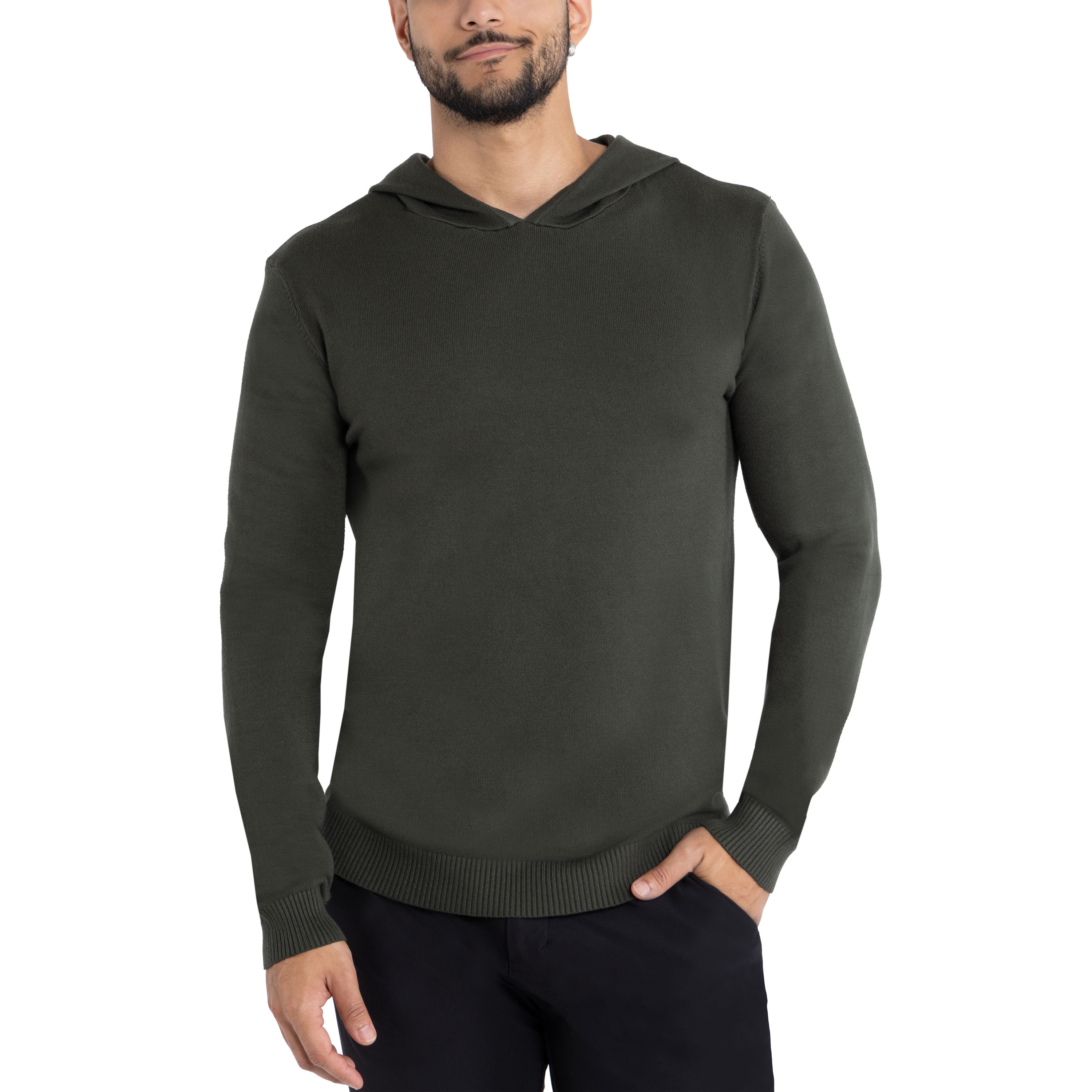 Mens Basic Hooded Sweater