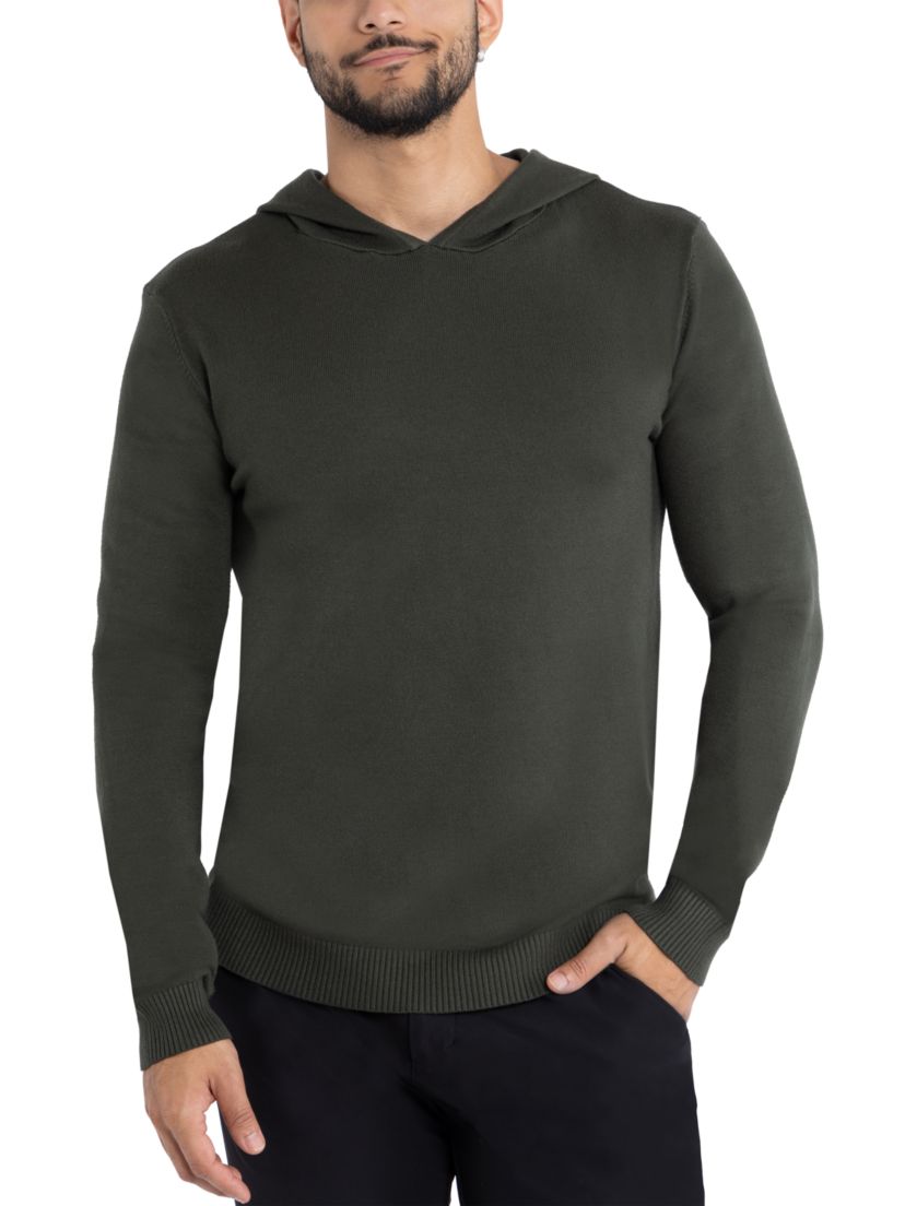 Mens Basic Hooded Sweater