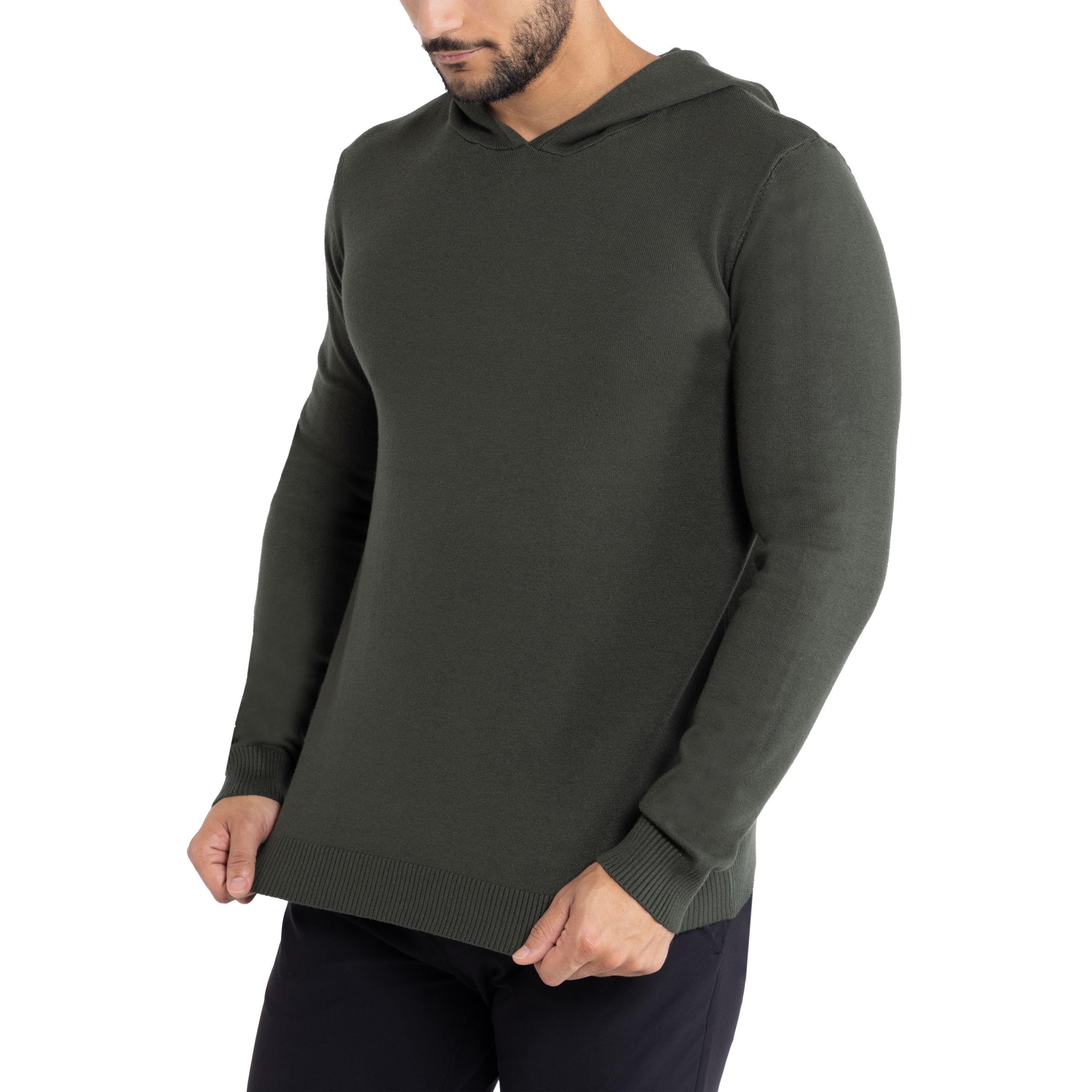 Mens Basic Hooded Sweater