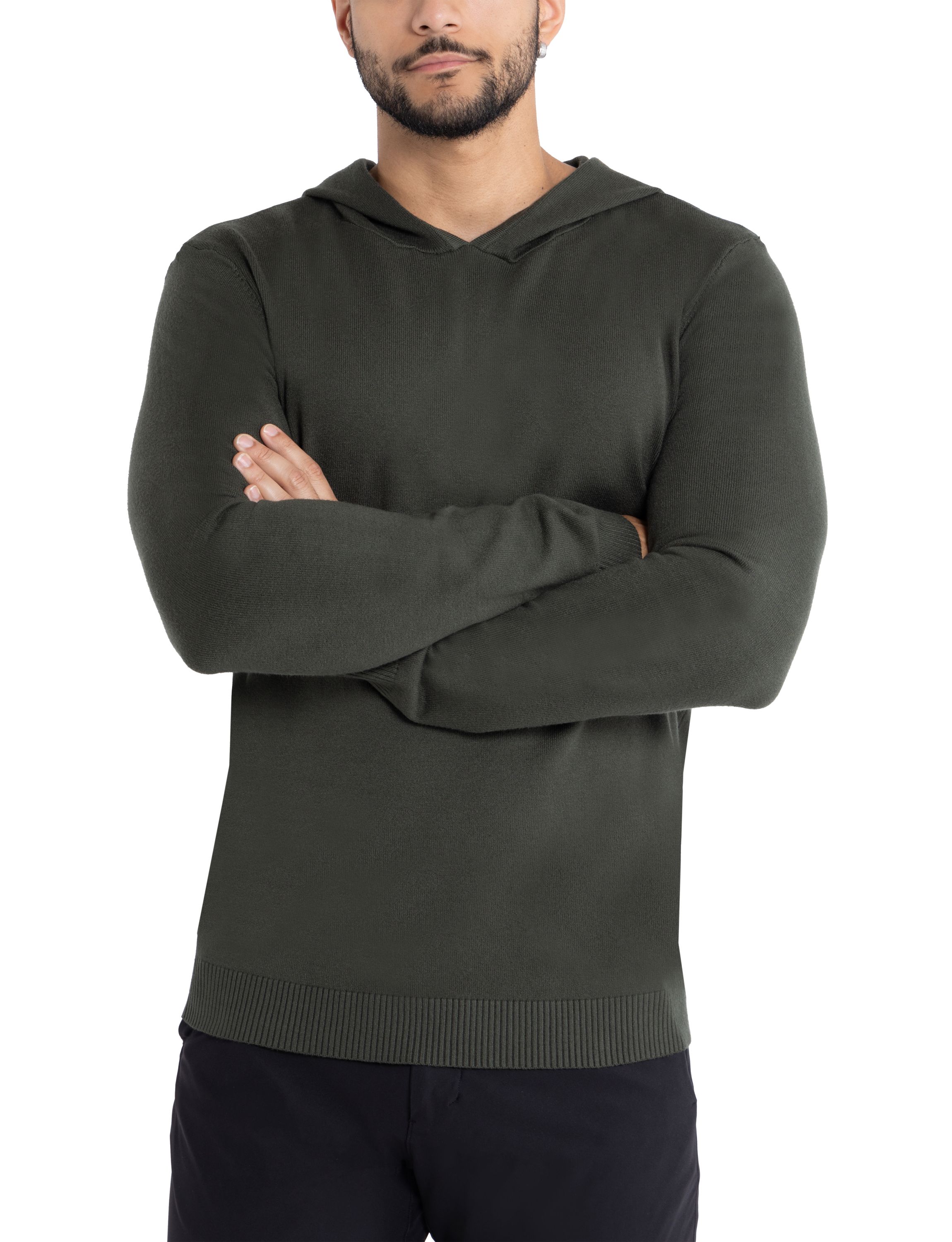 Mens Basic Hooded Sweater