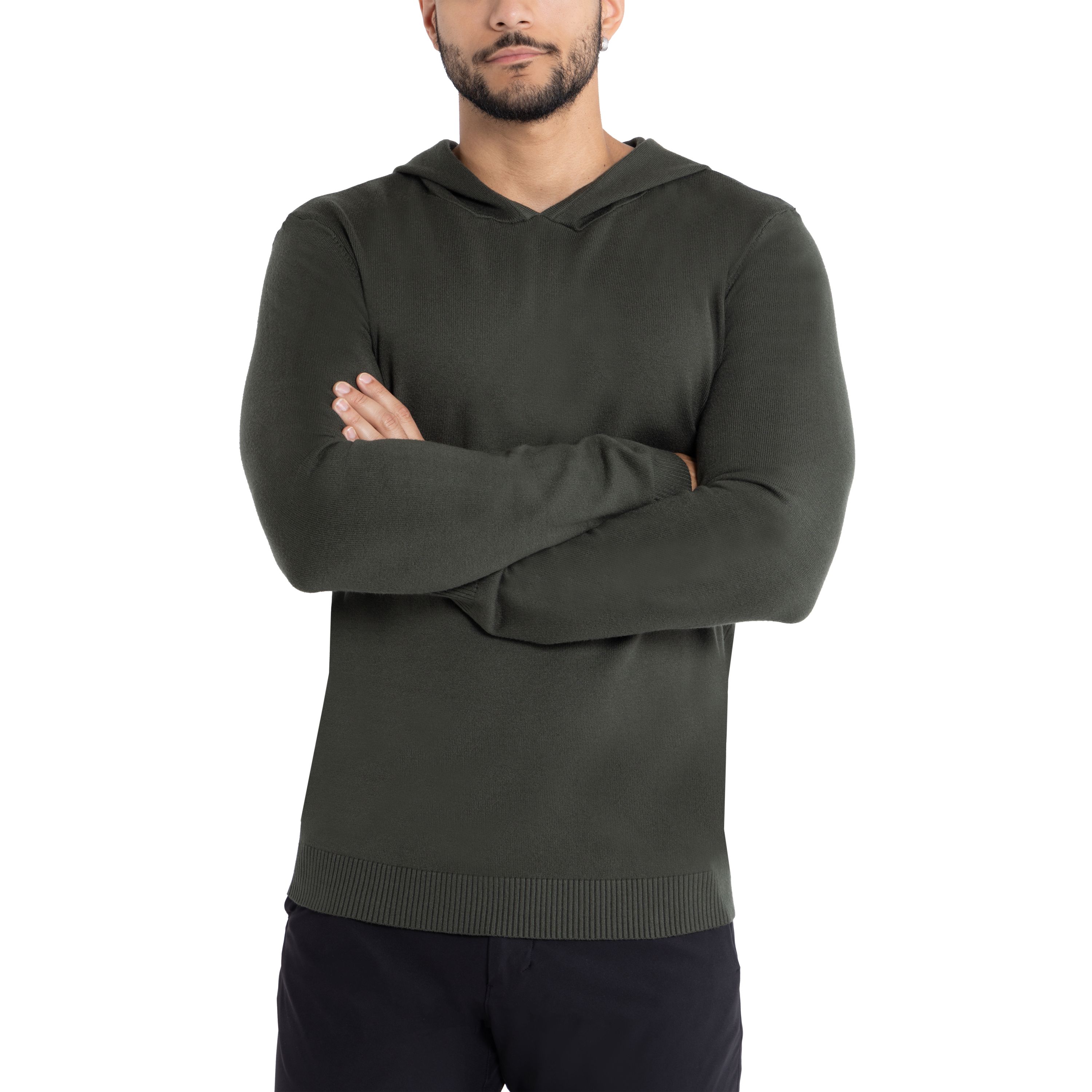 Mens Basic Hooded Sweater