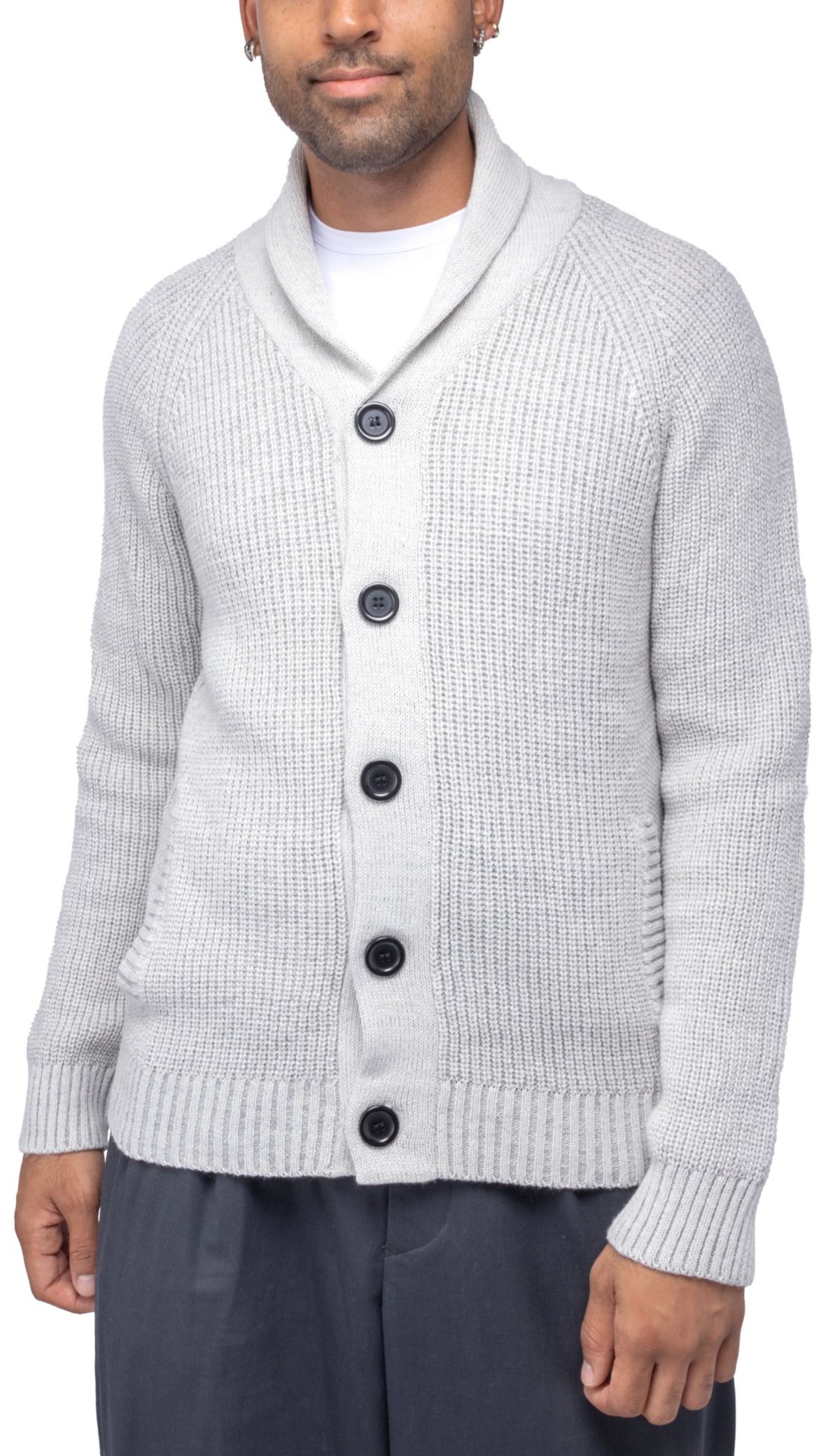 Big & Tall Shawl Collar Cardigan
