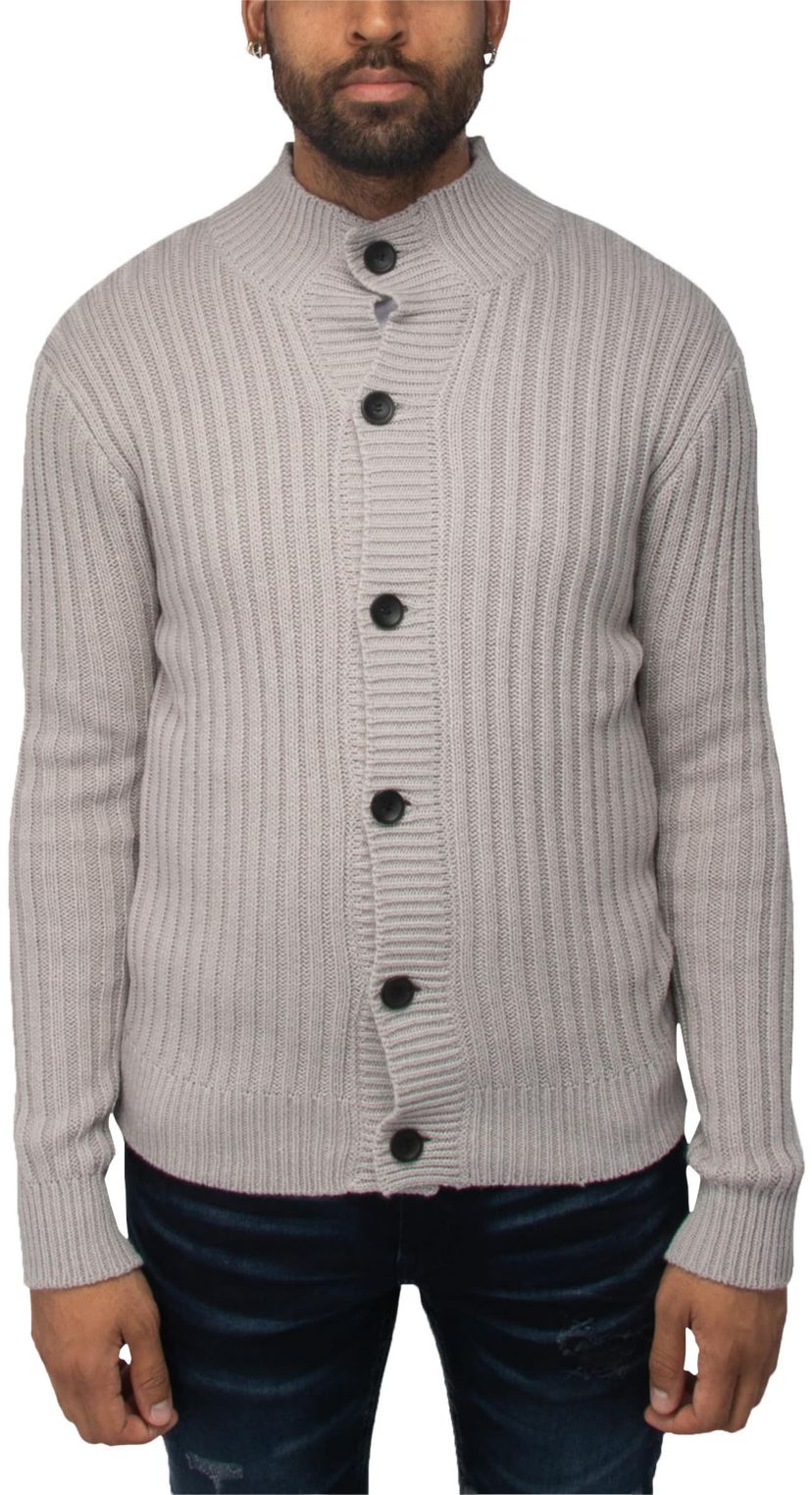 Mens Stand Collar Cardigan