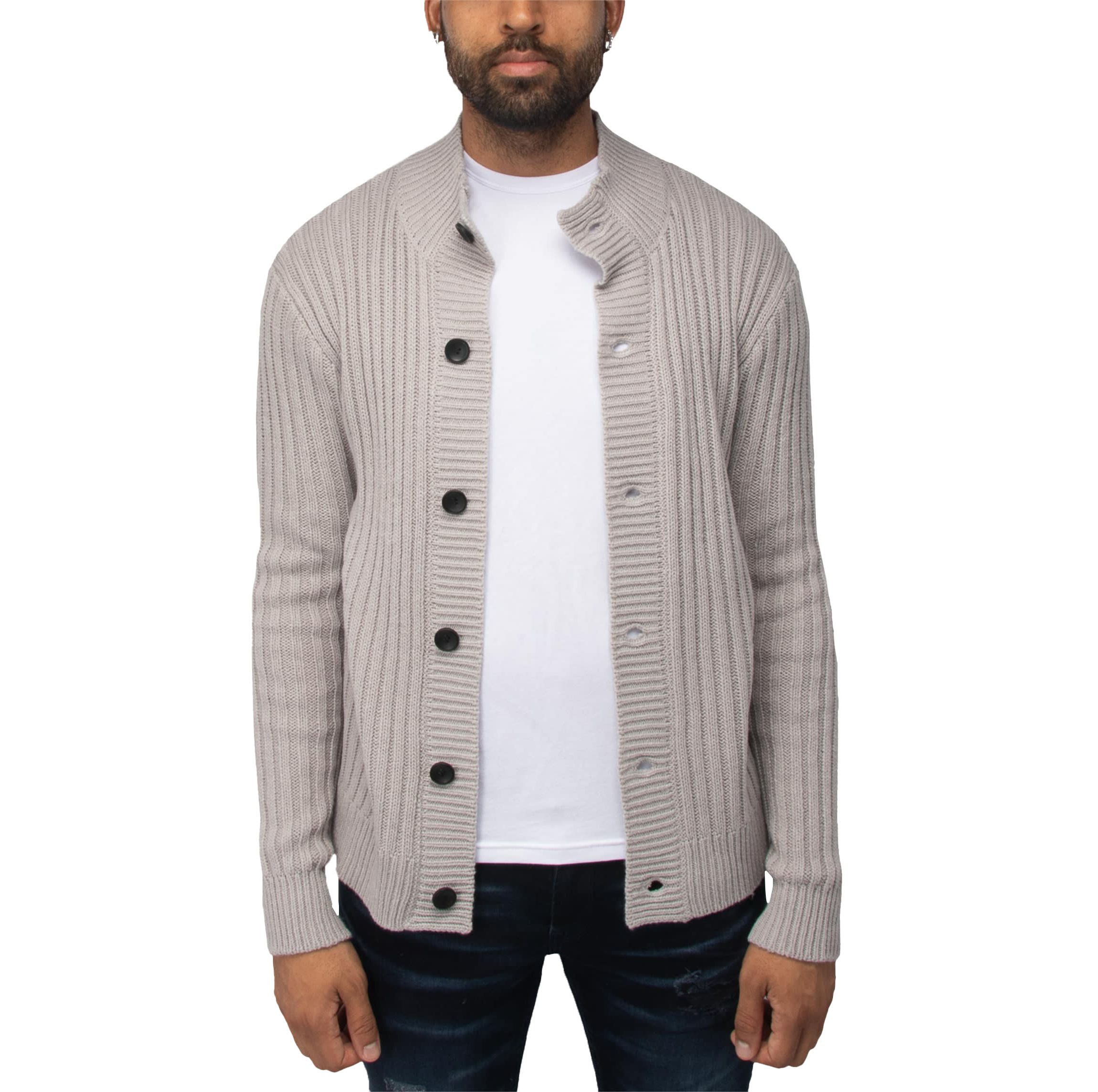 Mens Stand Collar Cardigan