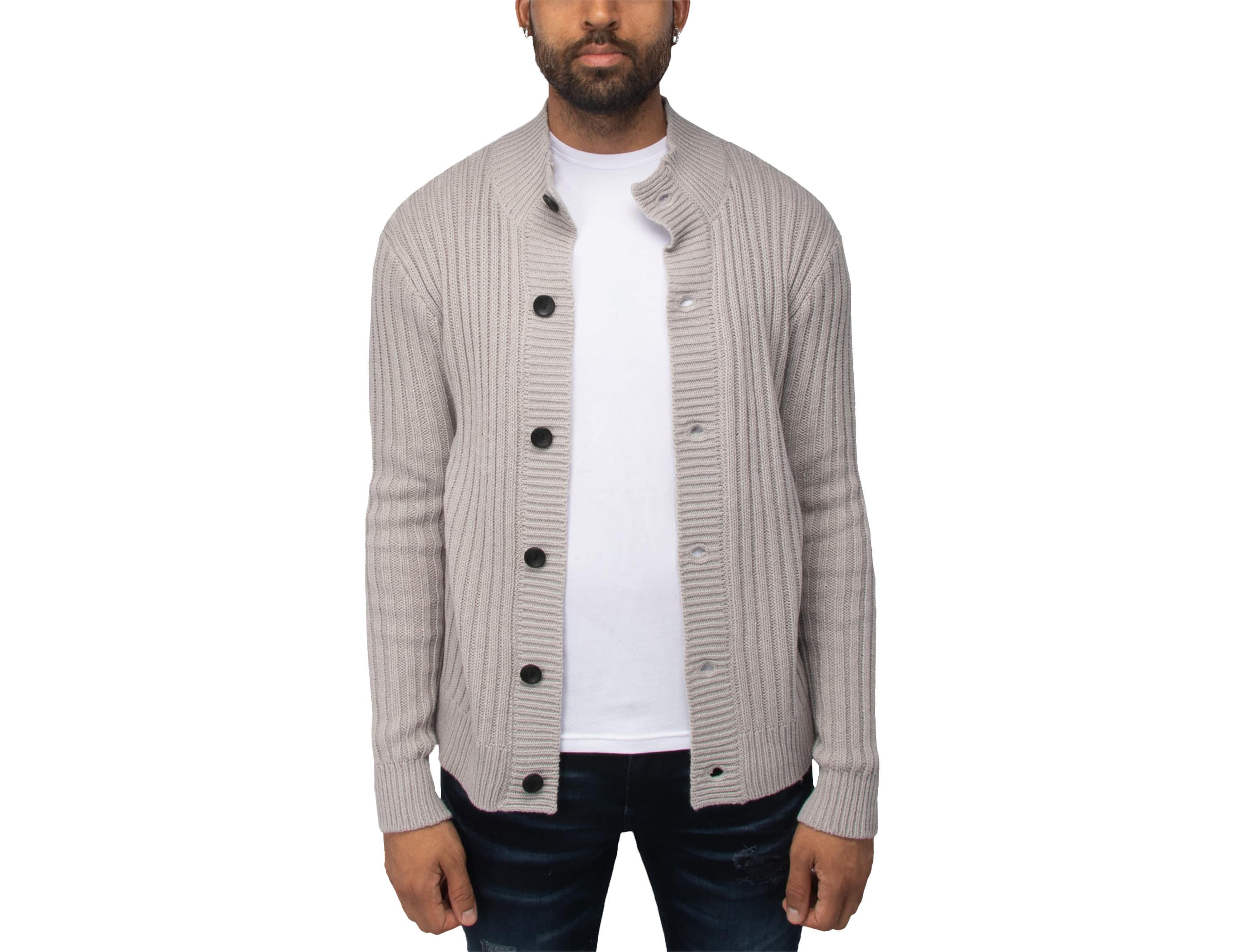 Mens Stand Collar Cardigan