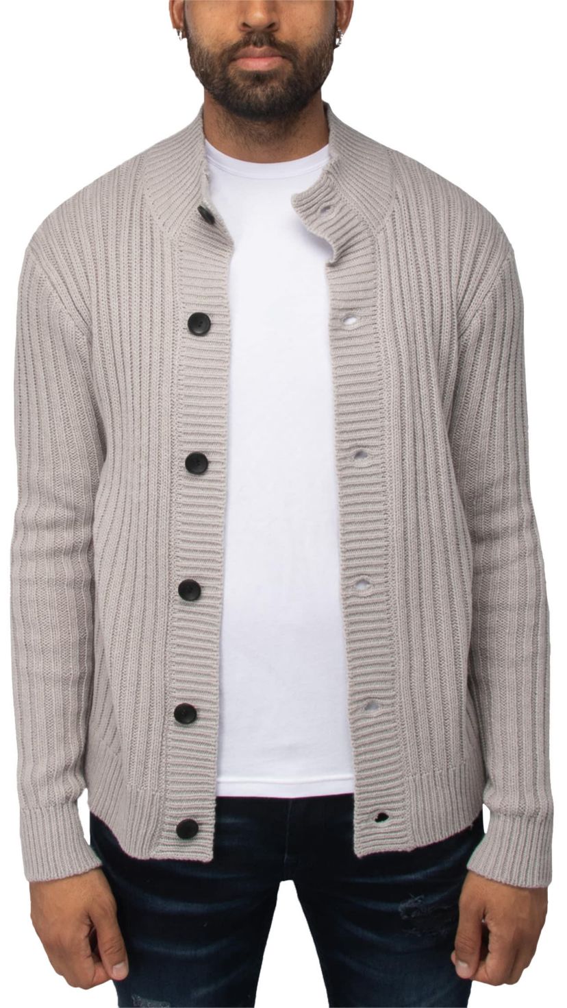 Mens Stand Collar Cardigan