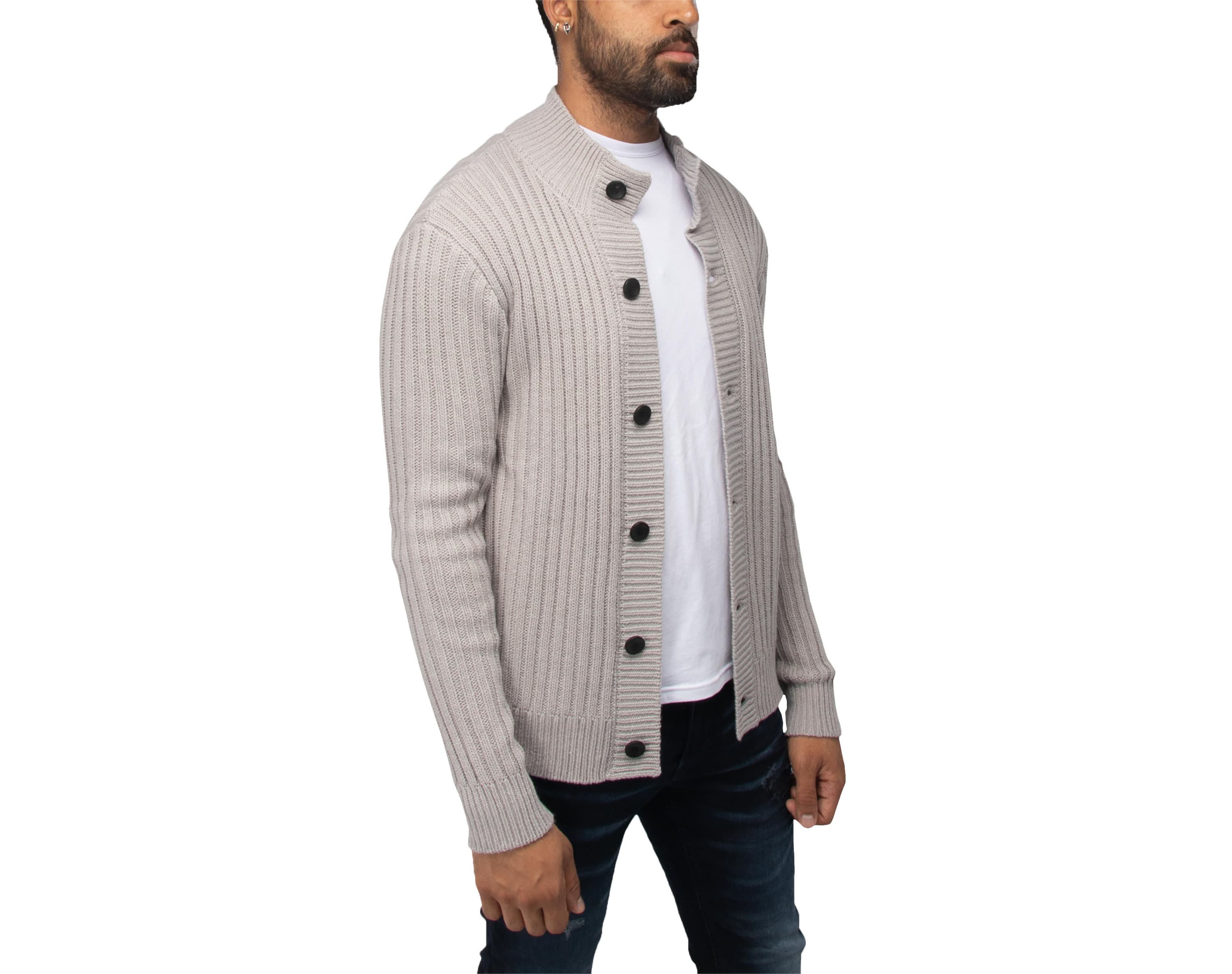 Mens Stand Collar Cardigan