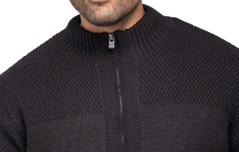 Mens Color Blocked Full-Zip High Neck Sweater Jacket