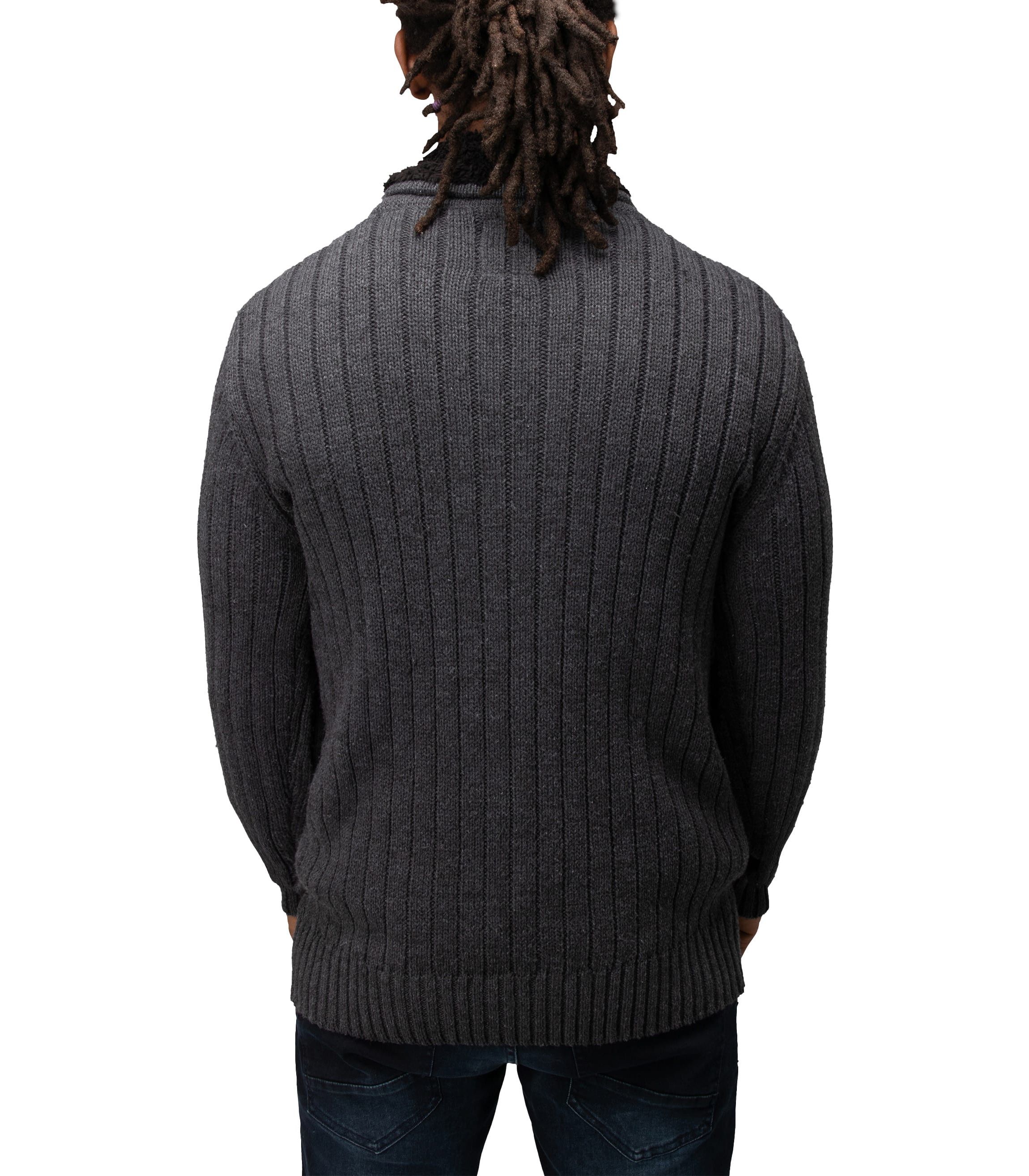Mens Cable Knit Cowl Neck Sweater