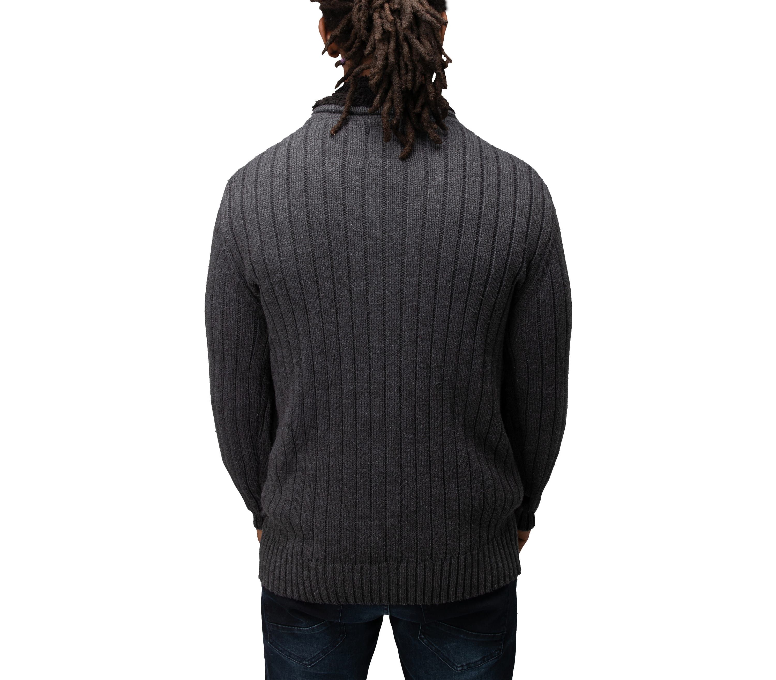 Mens Cable Knit Cowl Neck Sweater