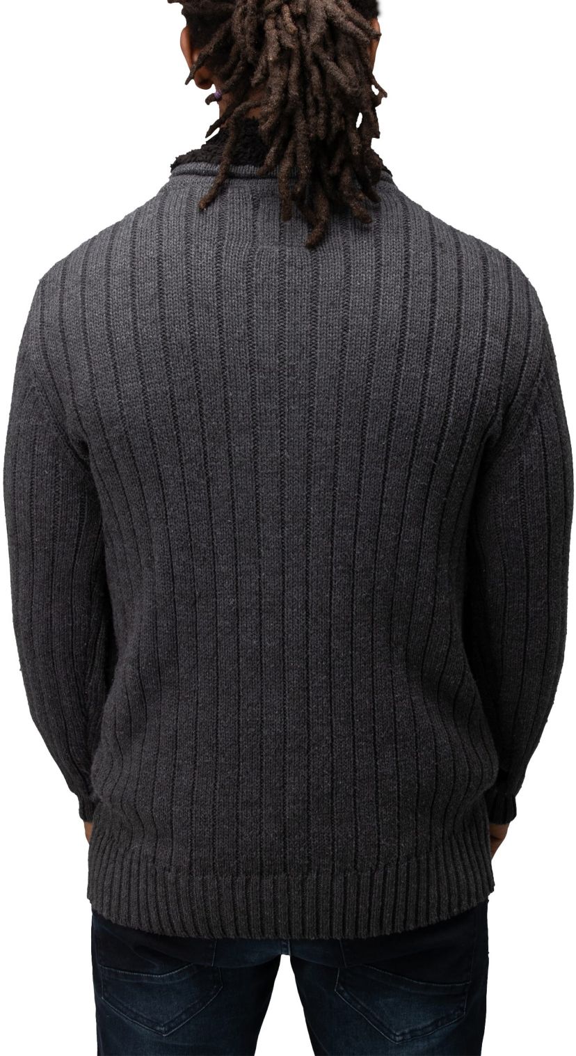 Mens Cable Knit Cowl Neck Sweater